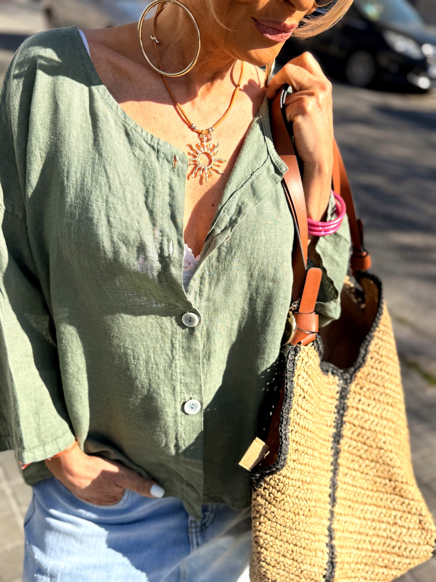 BLUSA DE LINO FABIO MULTICOLOR