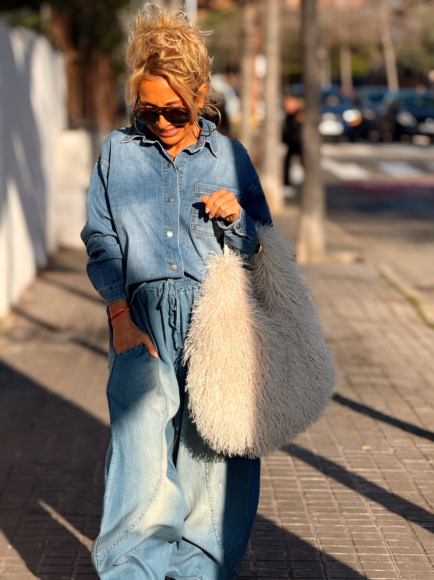 CAMISA CORTA DENIM TEJANO