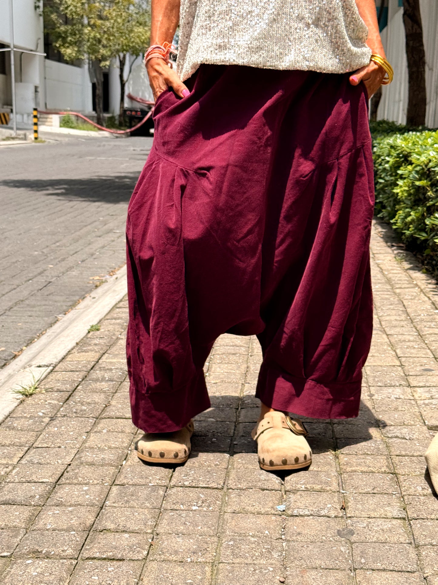 PANTALONES PANA CROPPED BAGGY OVERSIZE MULTICOLOR