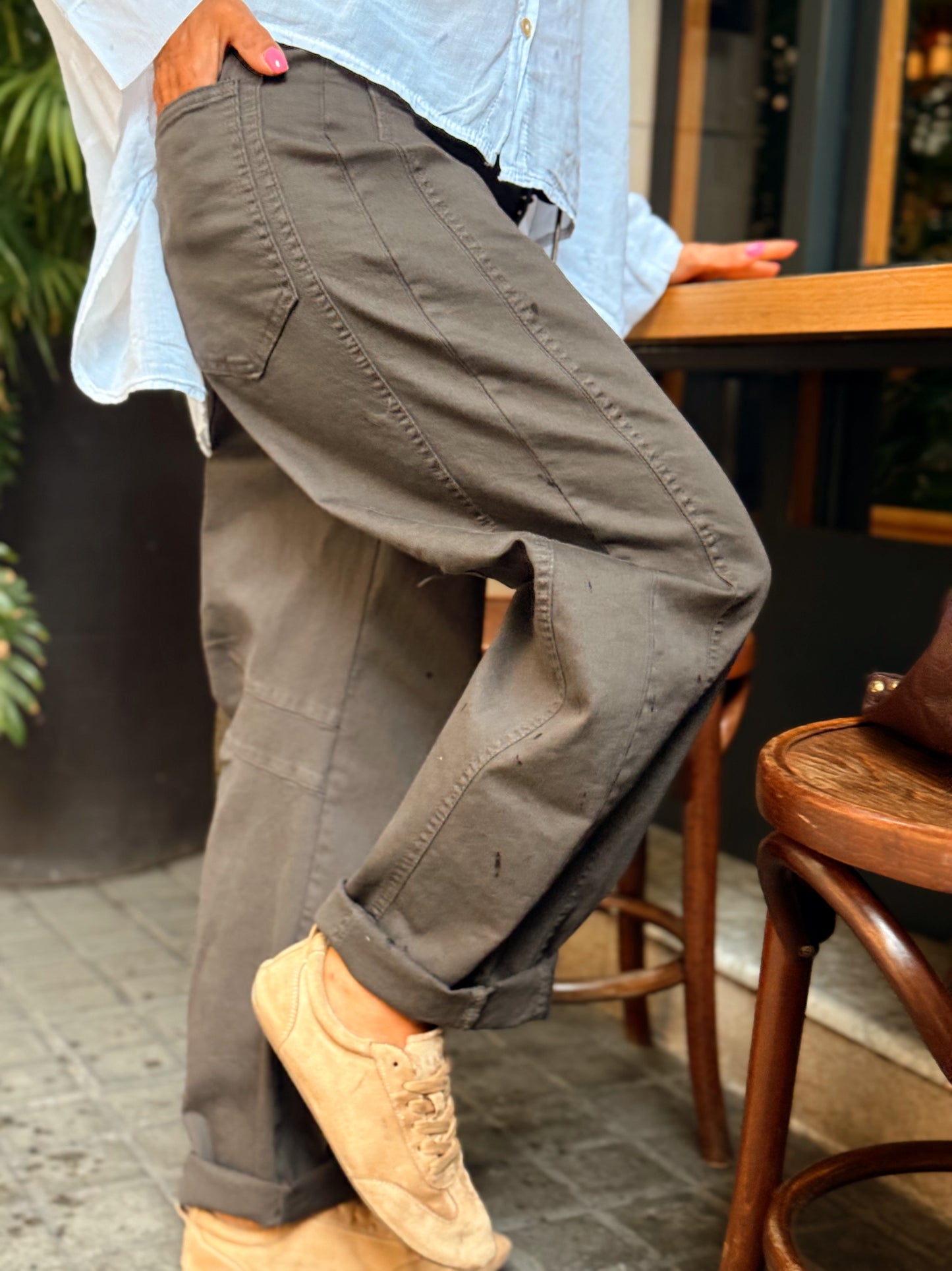 PANTALON CON CINTURÓN CAMILLE  MULTICOLOR