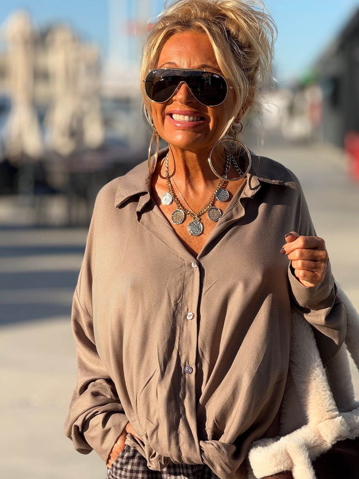 CAMISA OVERSIZE ARIANA MULTICOLOR