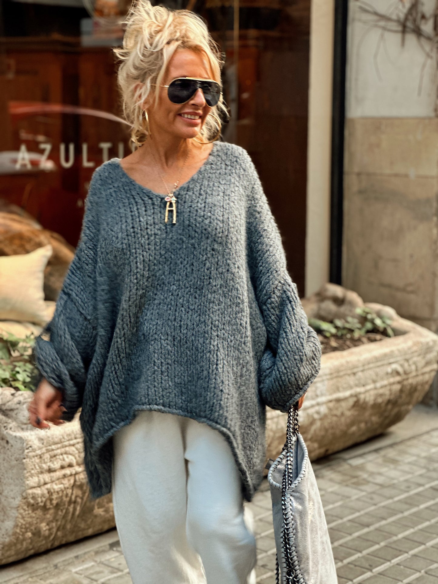 JERSEY DE PUNTO OVERSIZE LOUIS GRIS