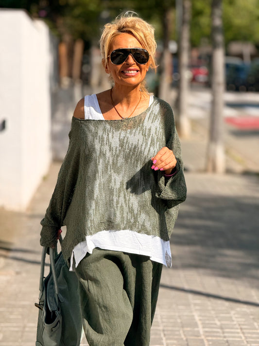 JERSEY CORTO OVERSIZE AGUJEROS MULTICOLOR