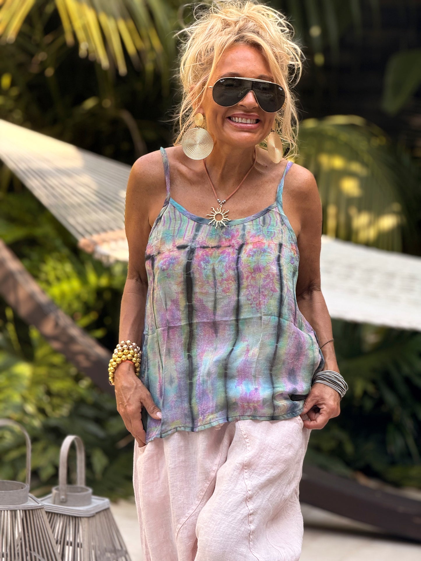 TOP TIRANTES CREPE SEDA INDY MULTICOLOR