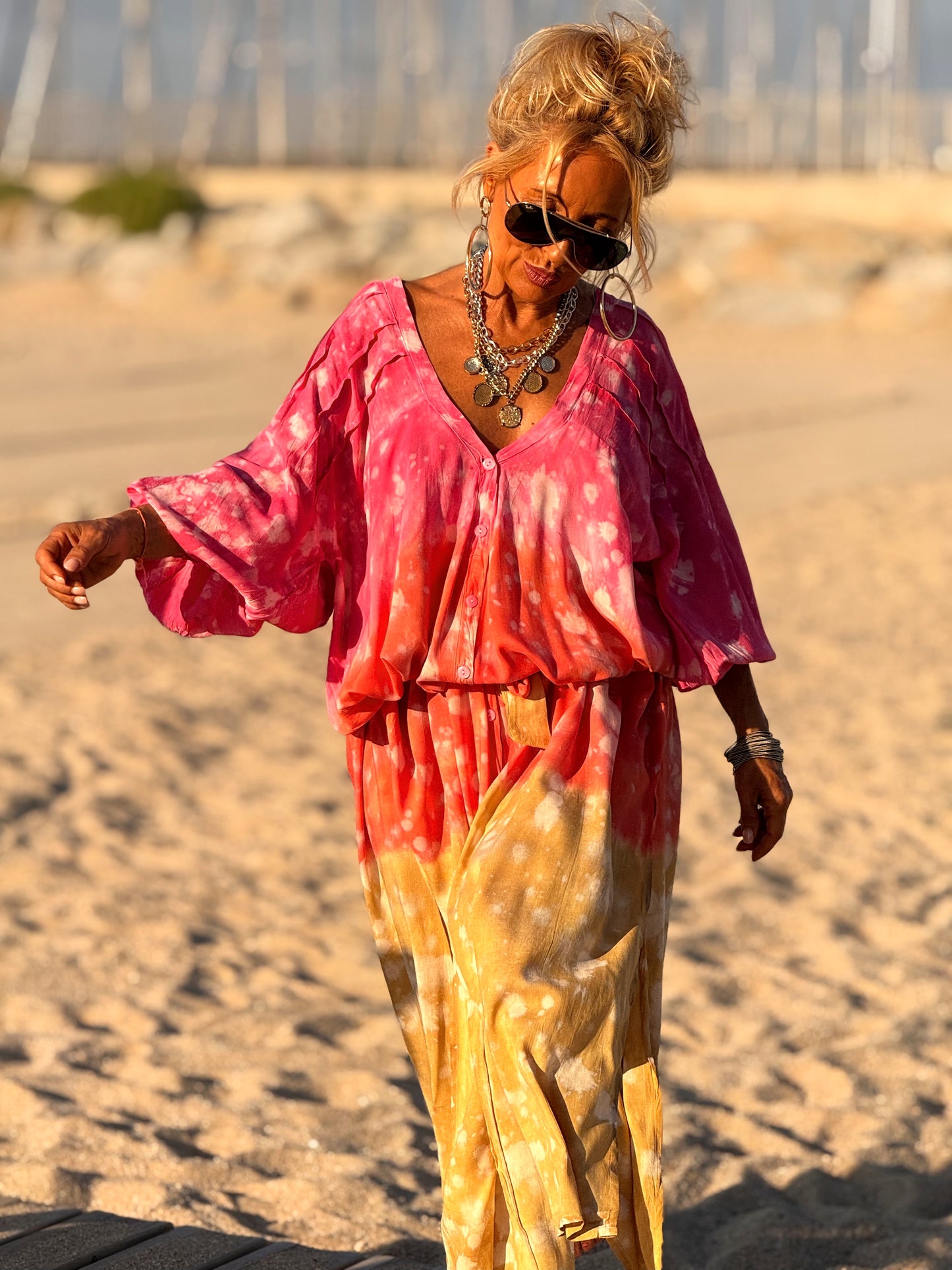 VESTIDO KAFTAN SUPER OVERSIZE MULTICOLOR