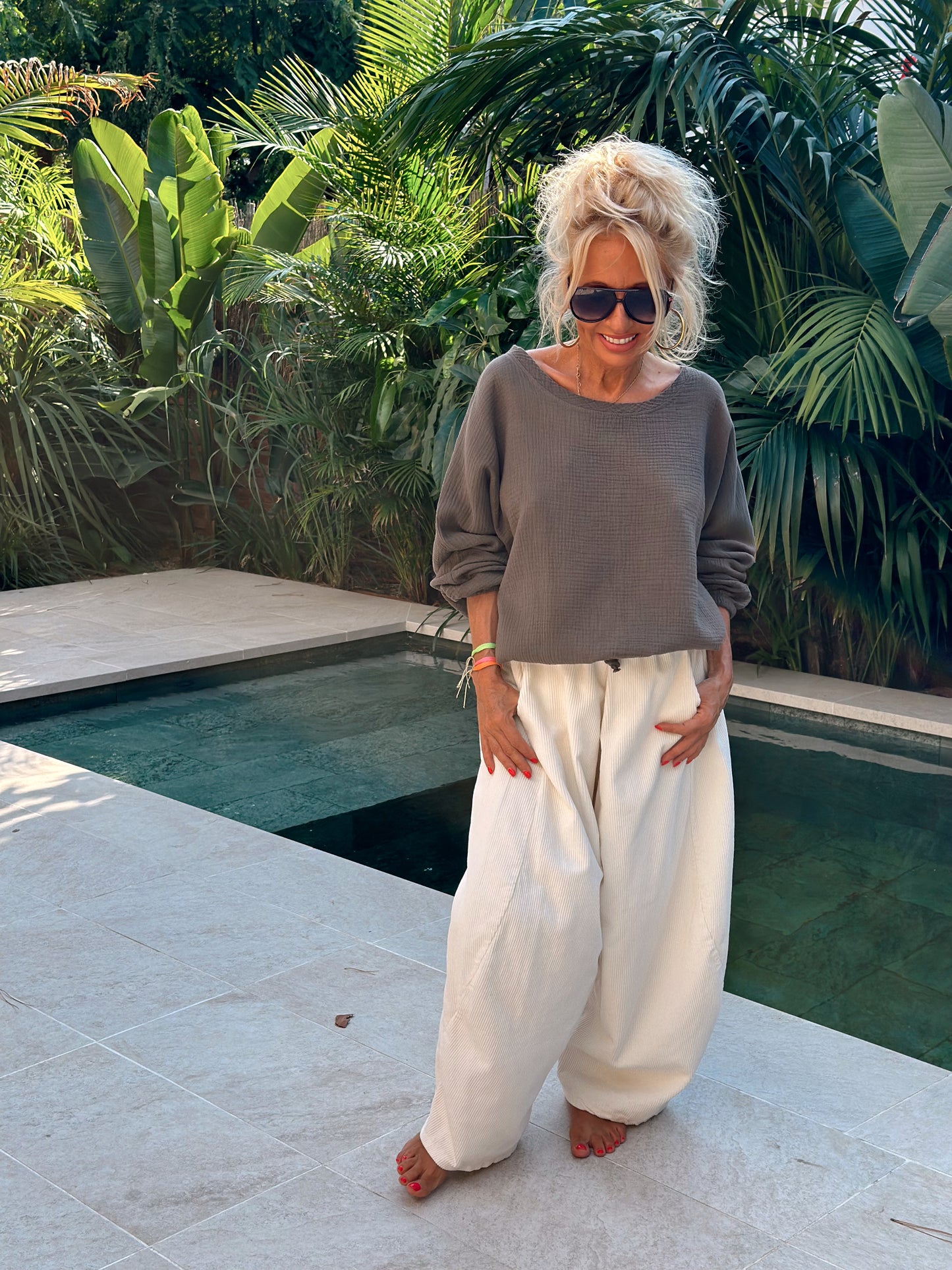 CAMISETA PANAL CON CORDÓN CAMEL