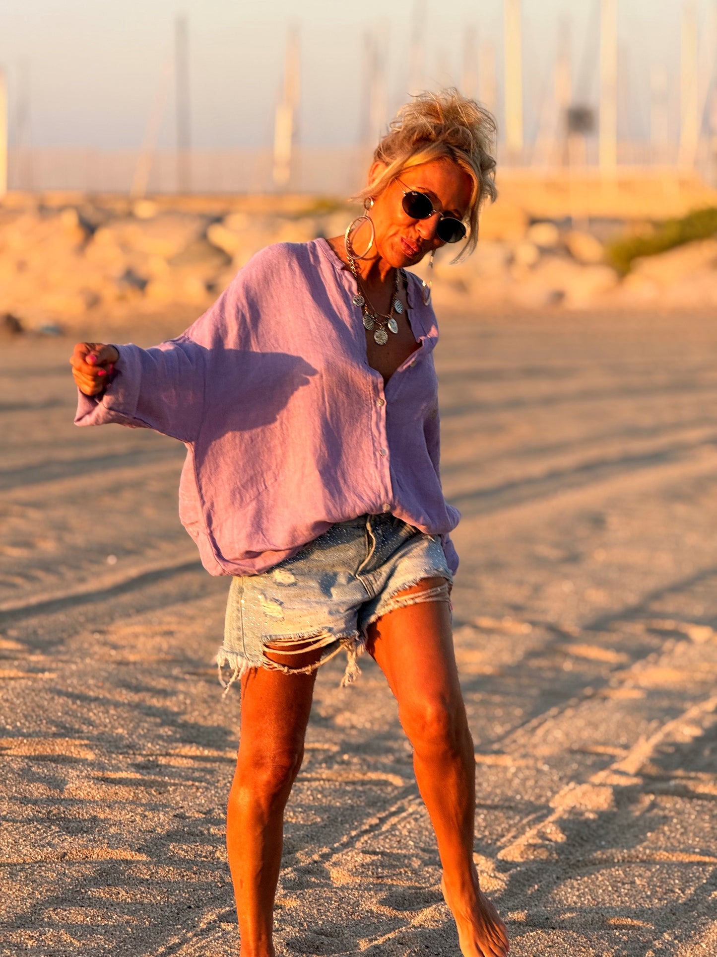 BLUSA LINO MALVA