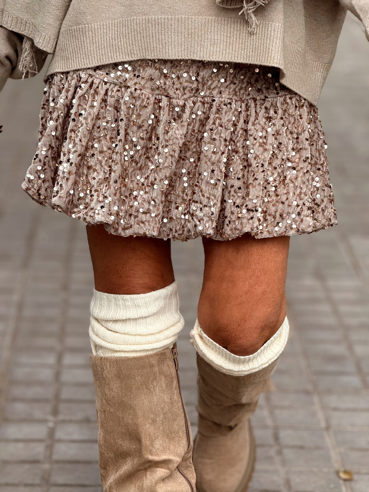 FALDA-SHORT LENTEJUELAS MULTICOLOR