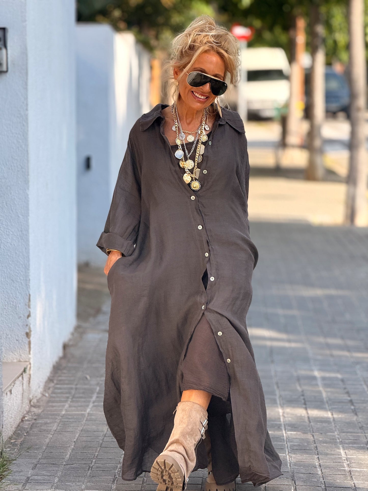 VESTIDO-CAMISA DOBLE ZAIRA MULTICOLOR