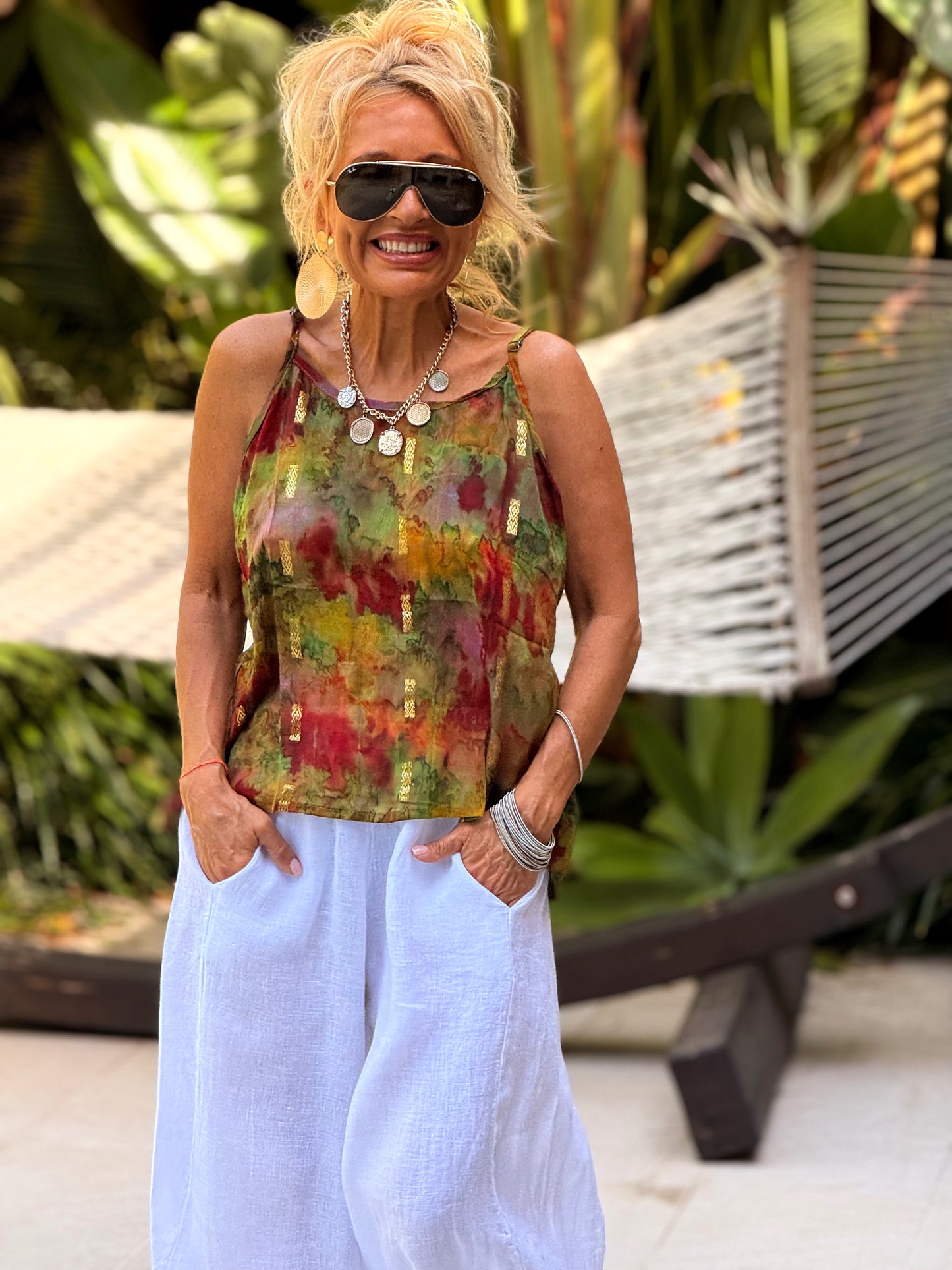 TOP TIRANTES CREPE SEDA INDY MULTICOLOR