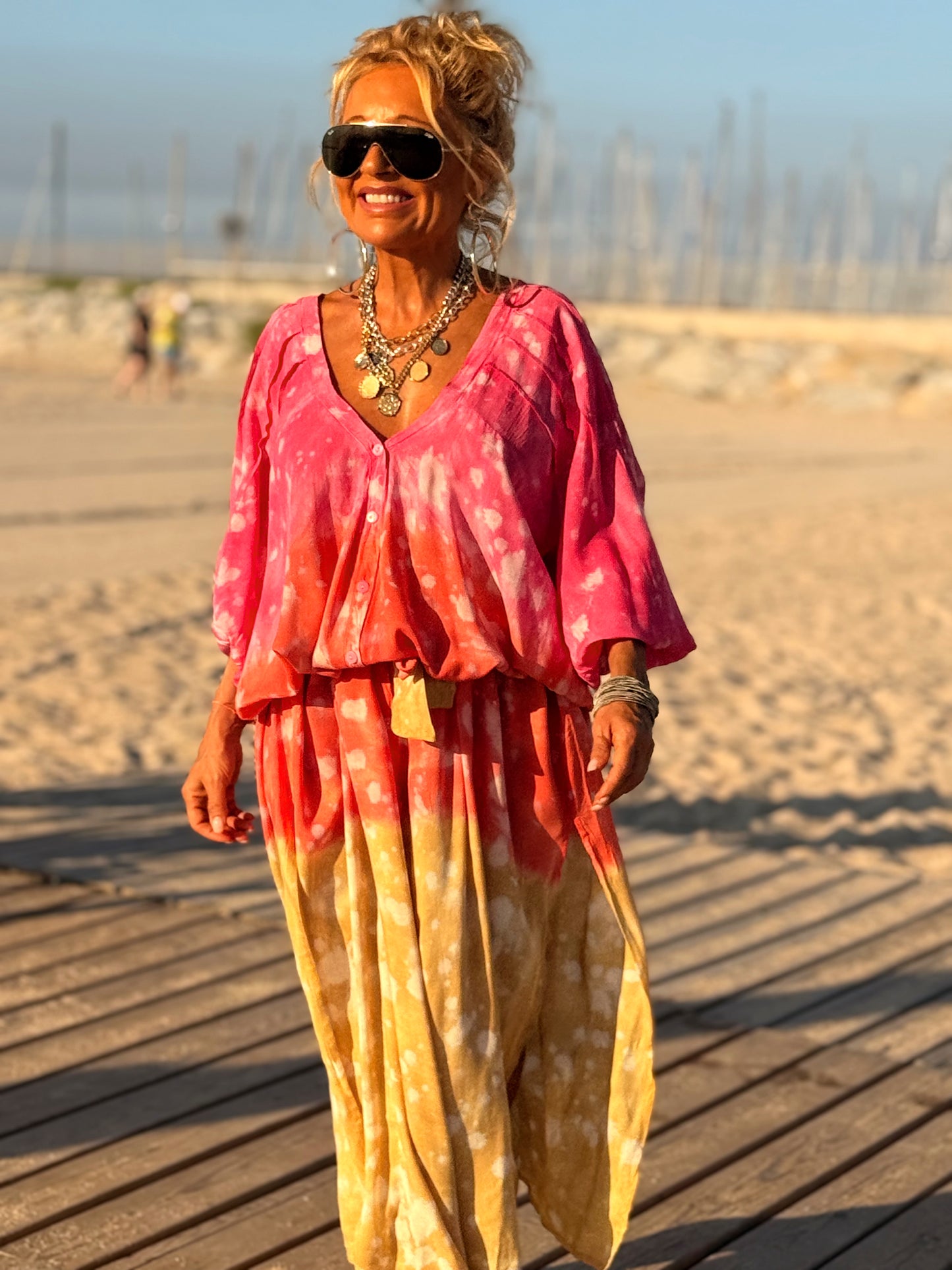 VESTIDO KAFTAN SUPER OVERSIZE MULTICOLOR