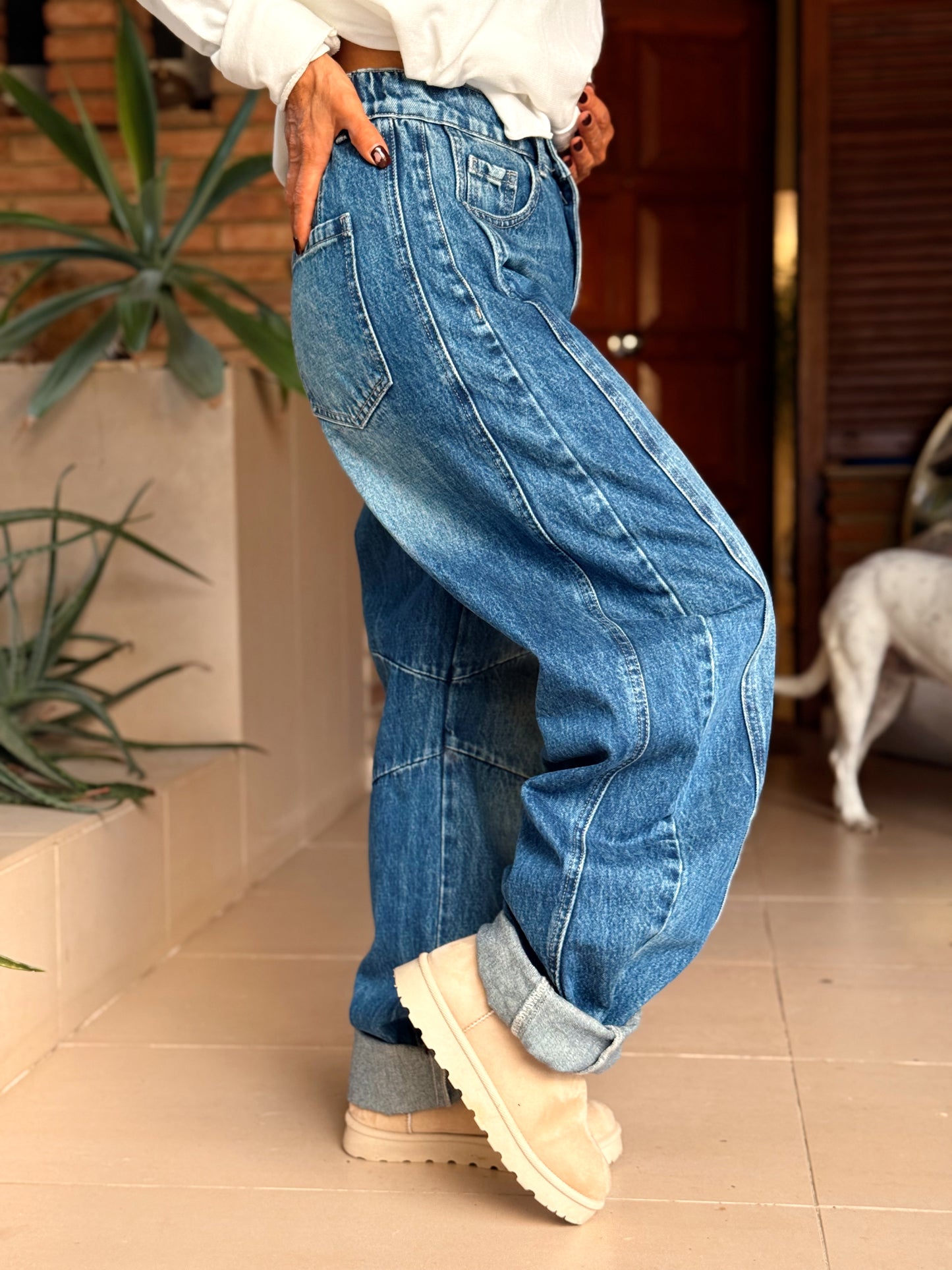 JEANS VAQUEROS BARREL MULTICOLOR