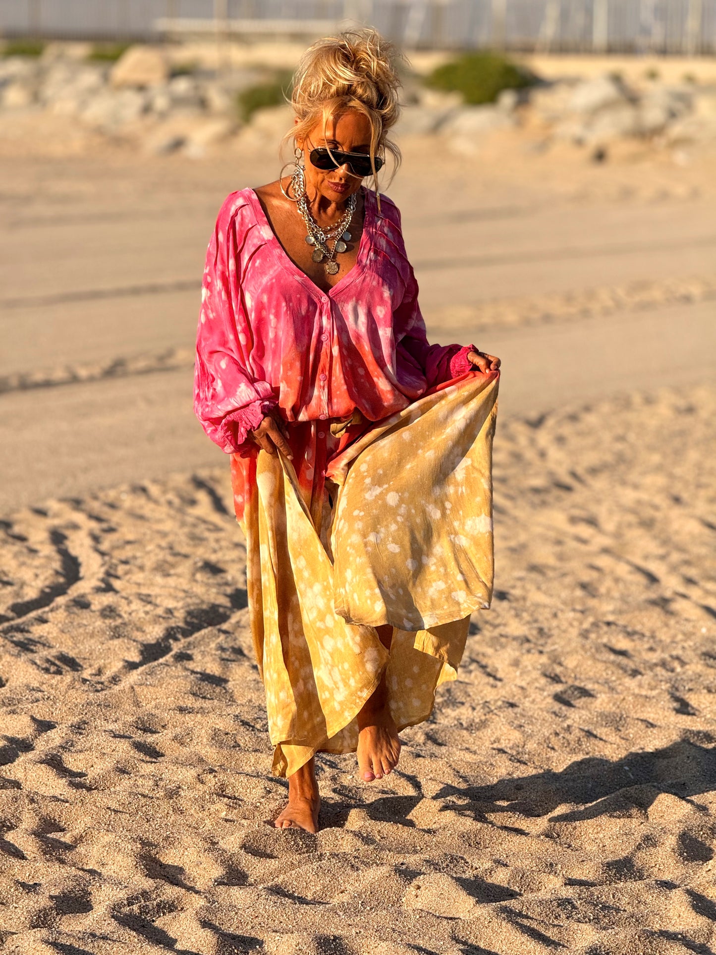 VESTIDO KAFTAN SUPER OVERSIZE MULTICOLOR