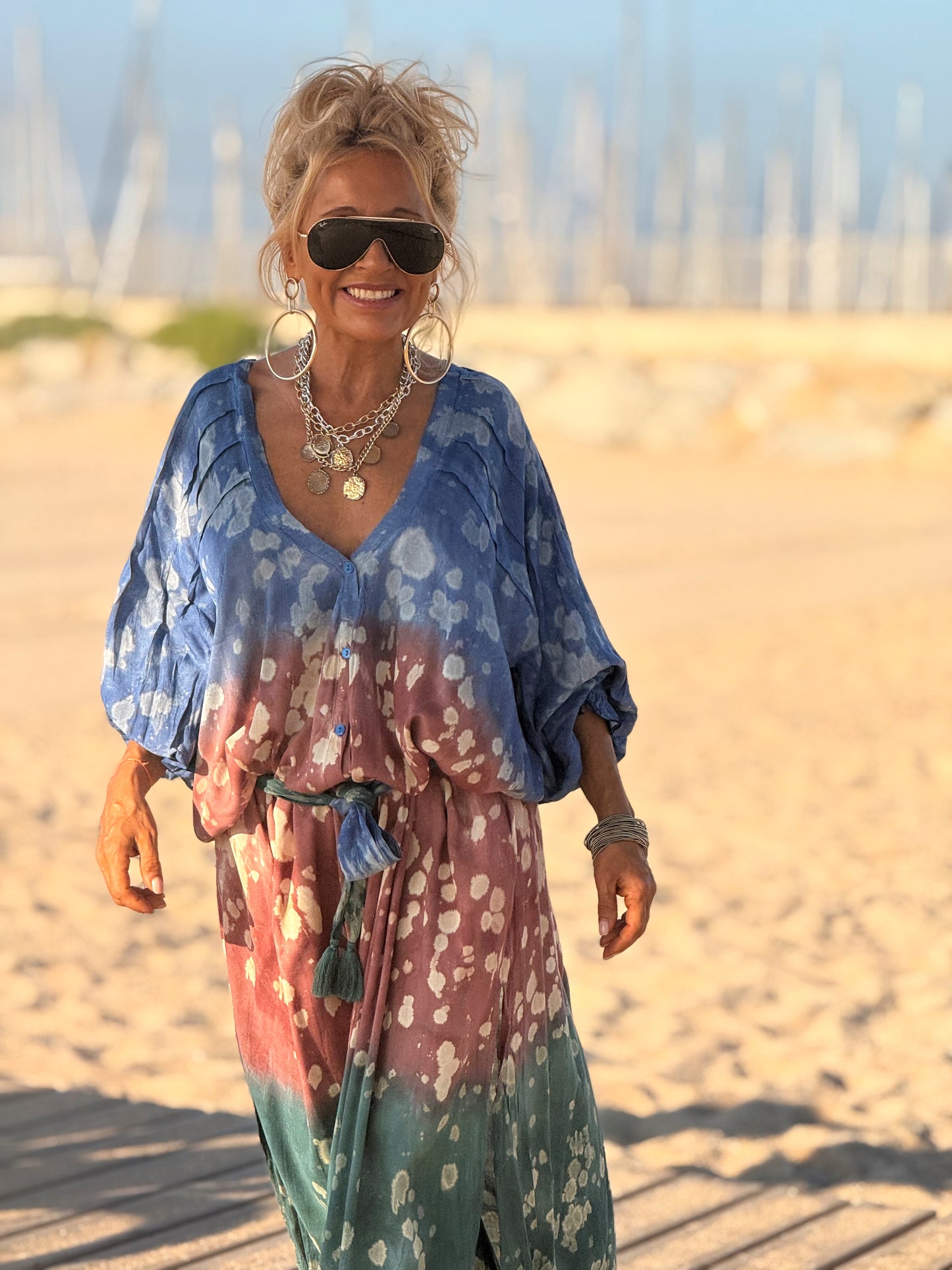 VESTIDO KAFTAN SUPER OVERSIZE MULTICOLOR