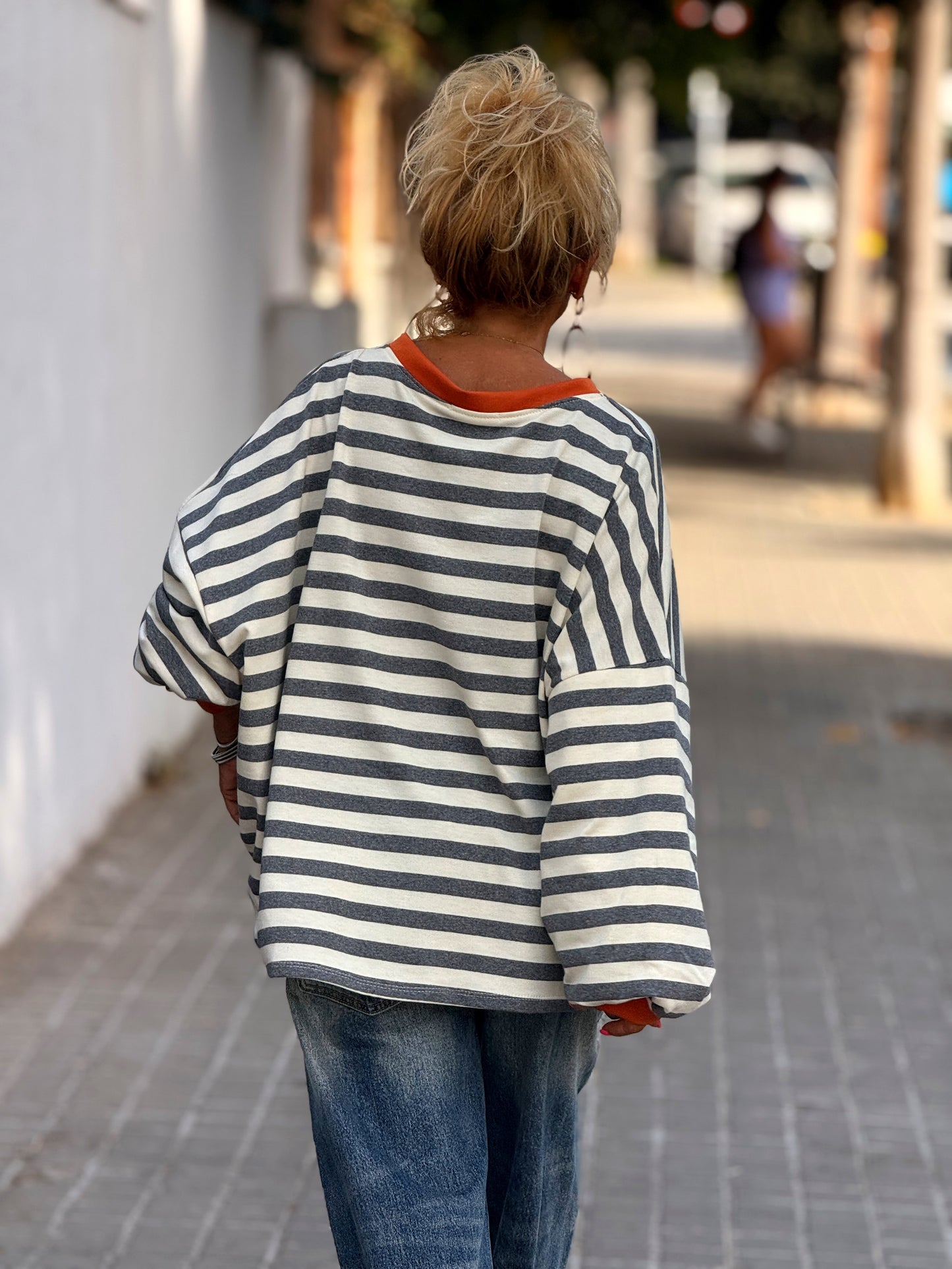 SUDADERA RAYAS GRIS