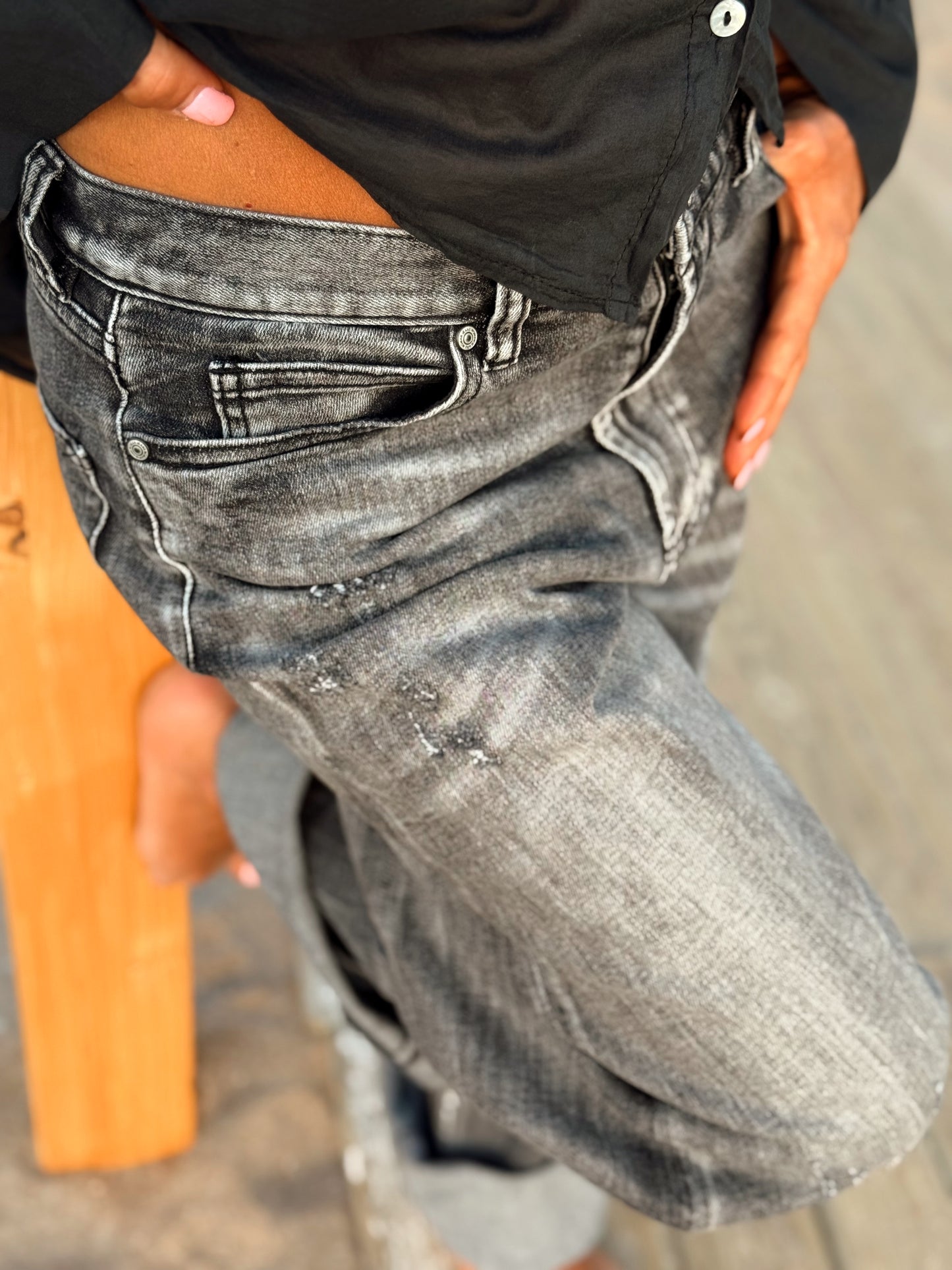 JEANS VAQUEROS JADE GRIS