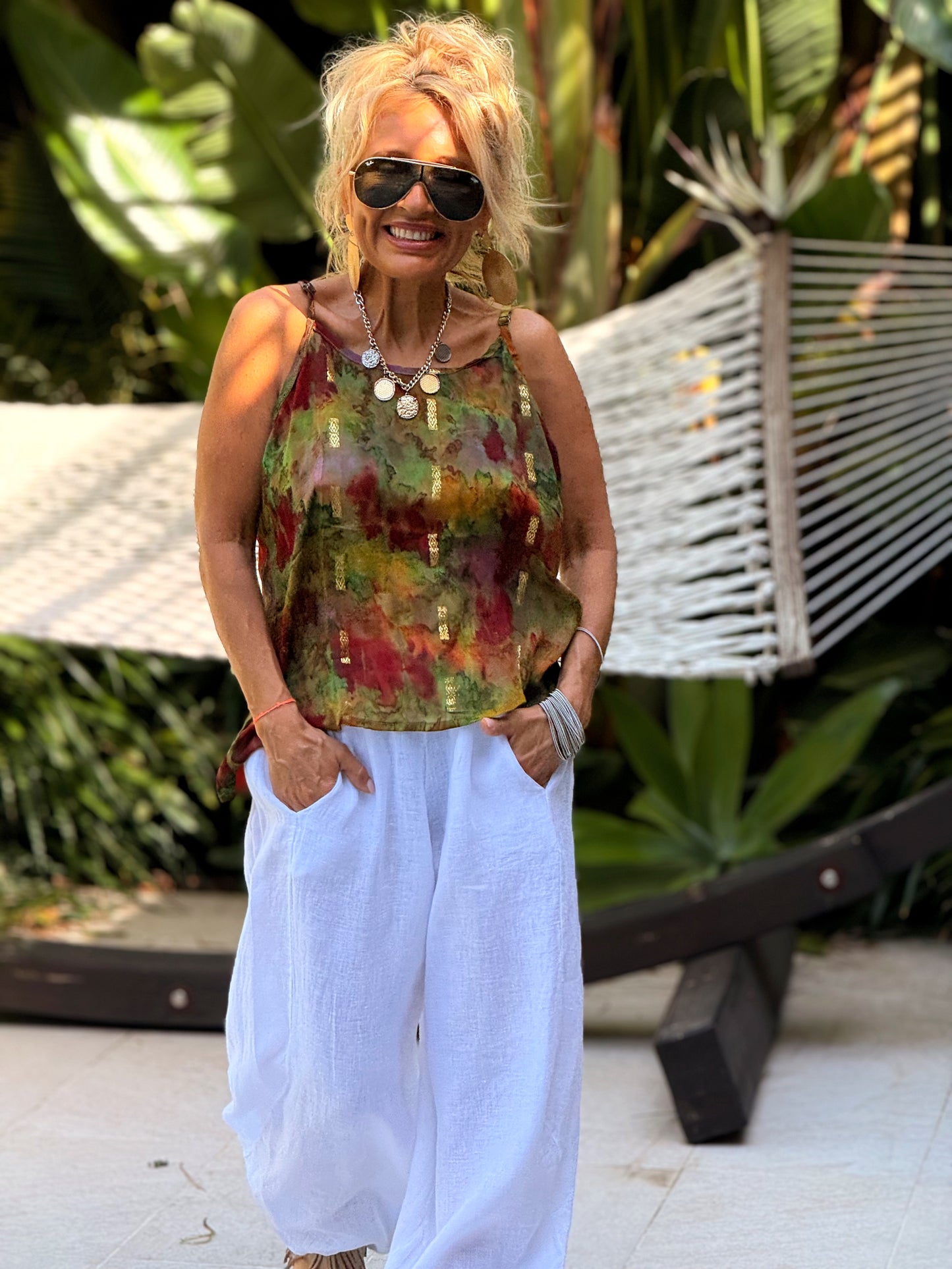 TOP TIRANTES CREPE SEDA INDY MULTICOLOR