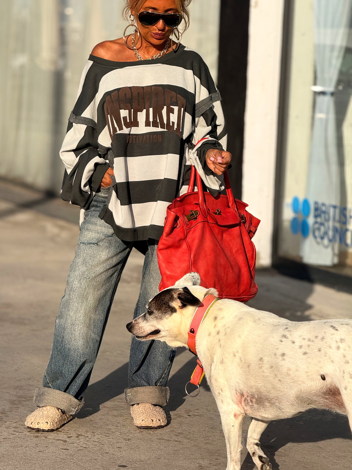 SUDADERA SUPER OVERSIZE INSPIRED RAYAS MULTICOLOR