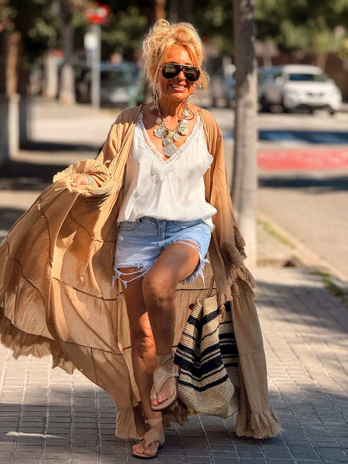 KIMONO SUPER OVERSIZE BOHO MULTICOLOR