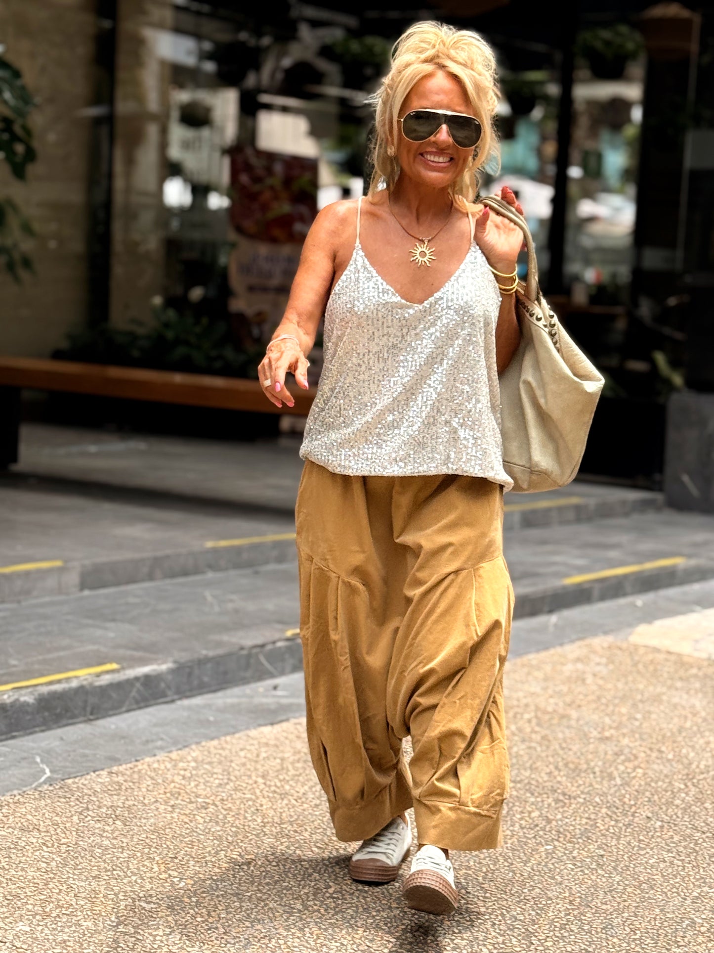 PANTALONES PANA CROPPED BAGGY OVERSIZE MULTICOLOR