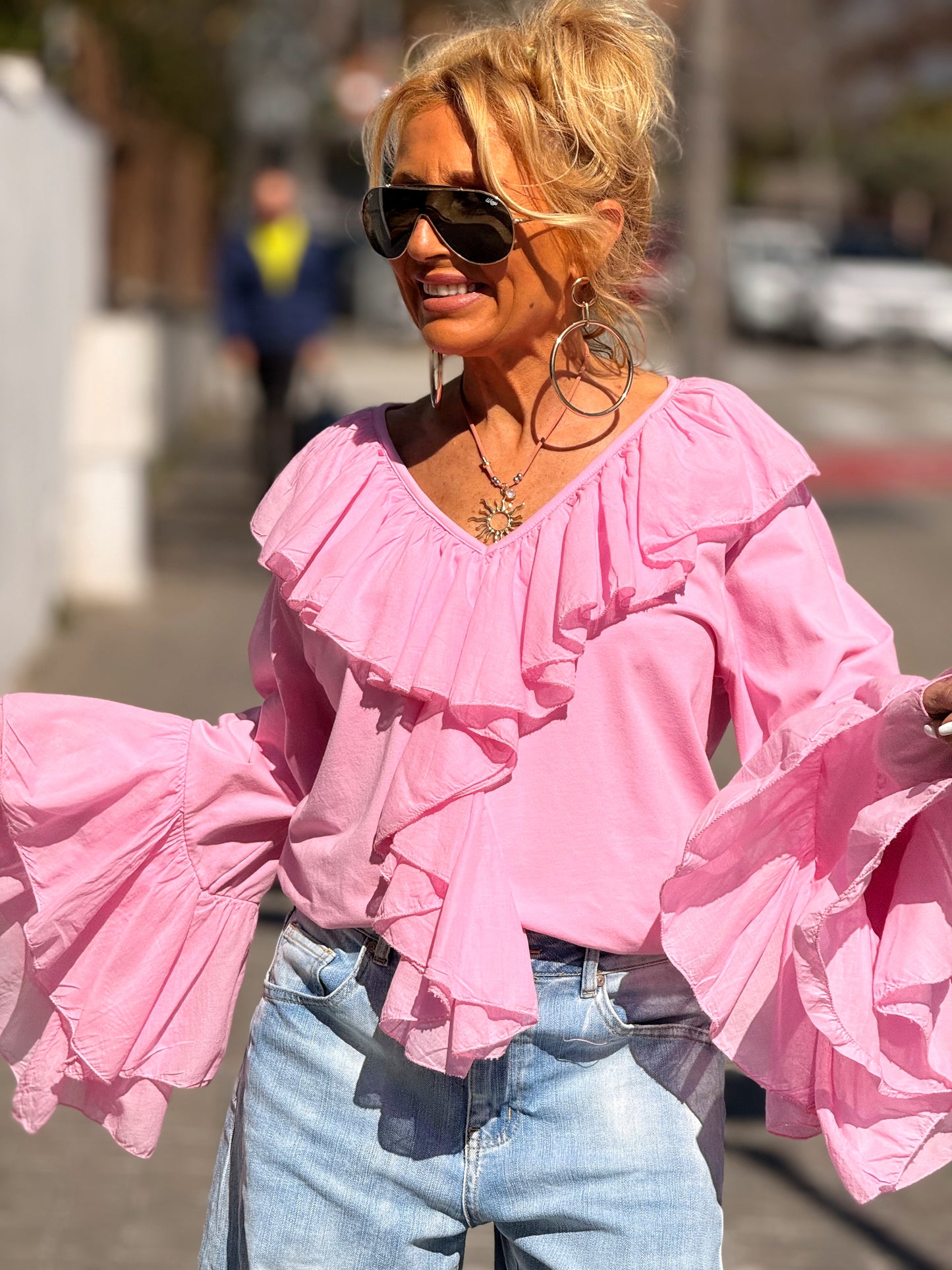 BLUSA VOLANTE MULTICOLOR