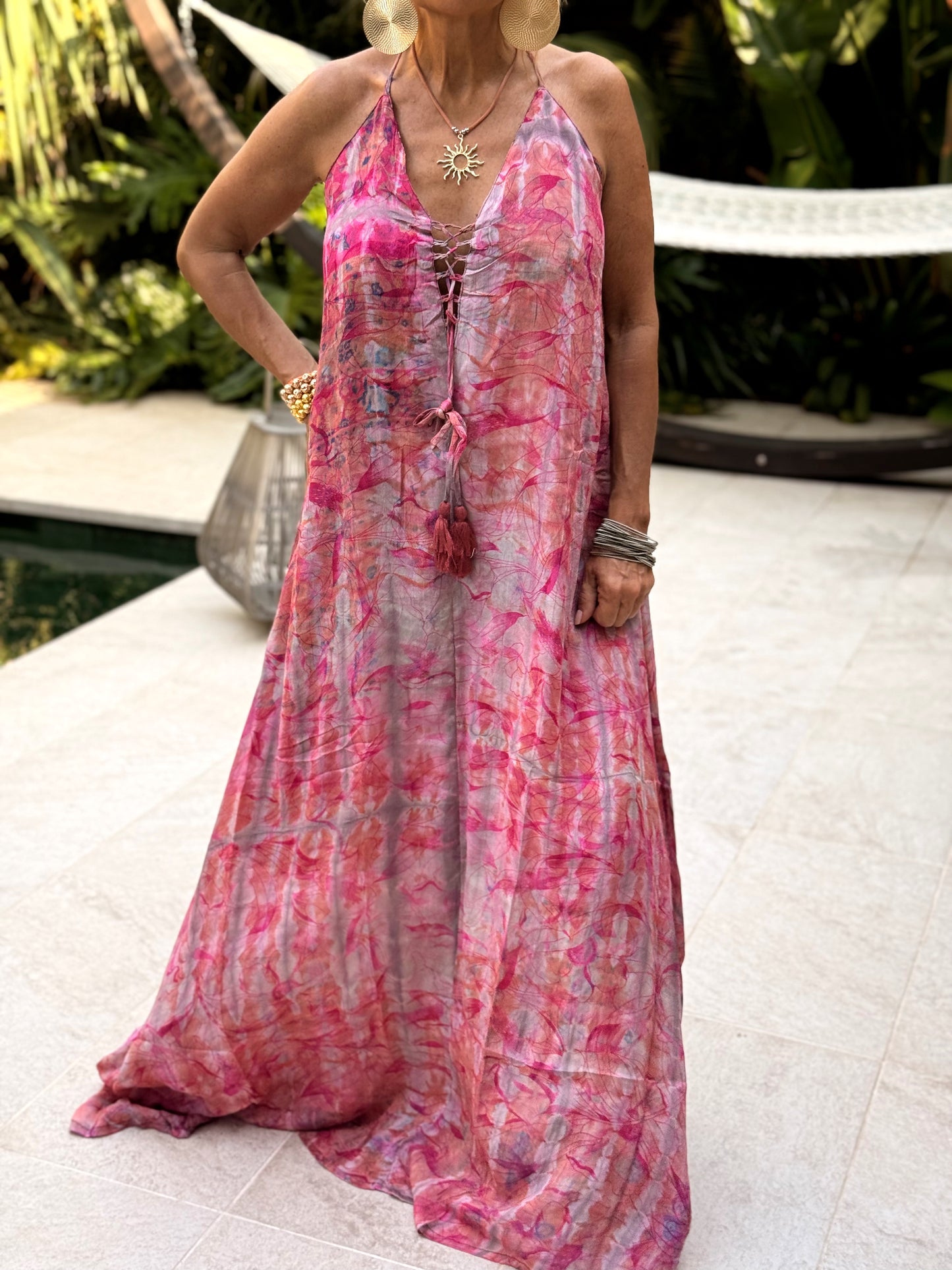 VESTIDO CREPE SEDA INDY MULTICOLOR