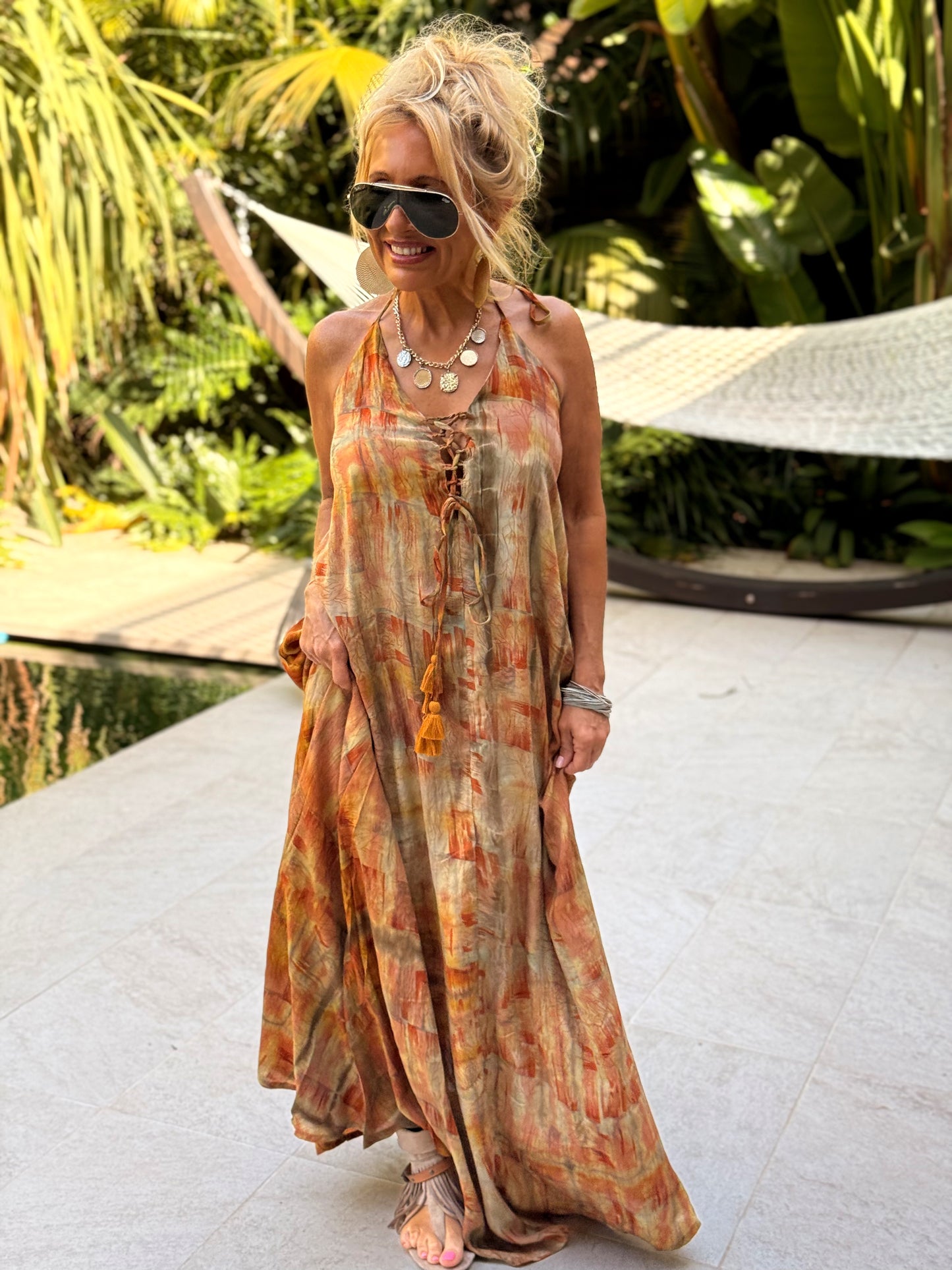 VESTIDO CREPE SEDA INDY MULTICOLOR