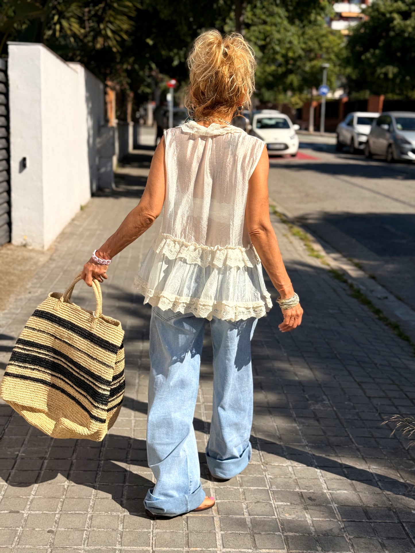 TOP-BLUSA ENCAJE VAINILLA