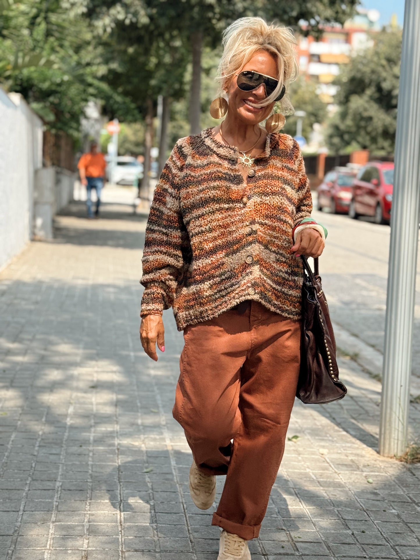 PANTALON CON CINTURÓN CAMILLE  MULTICOLOR