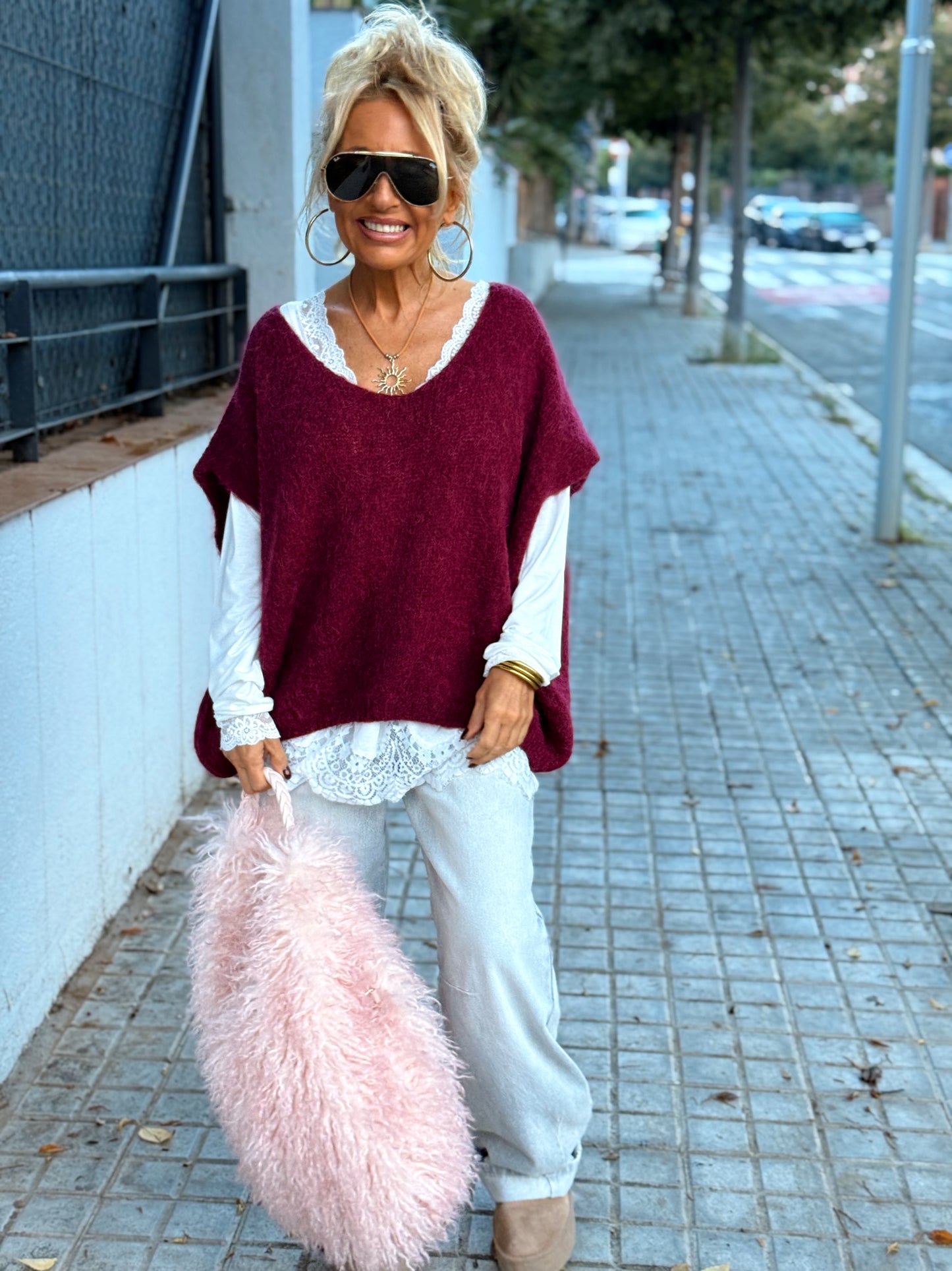 JERSEY-CHALECO DE PUNTO SUPER OVERSIZE LUANA MULTICOLOR