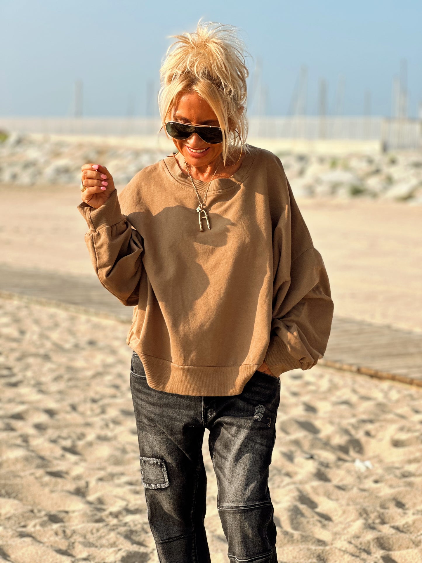 SUDADERA SACHA CAMEL