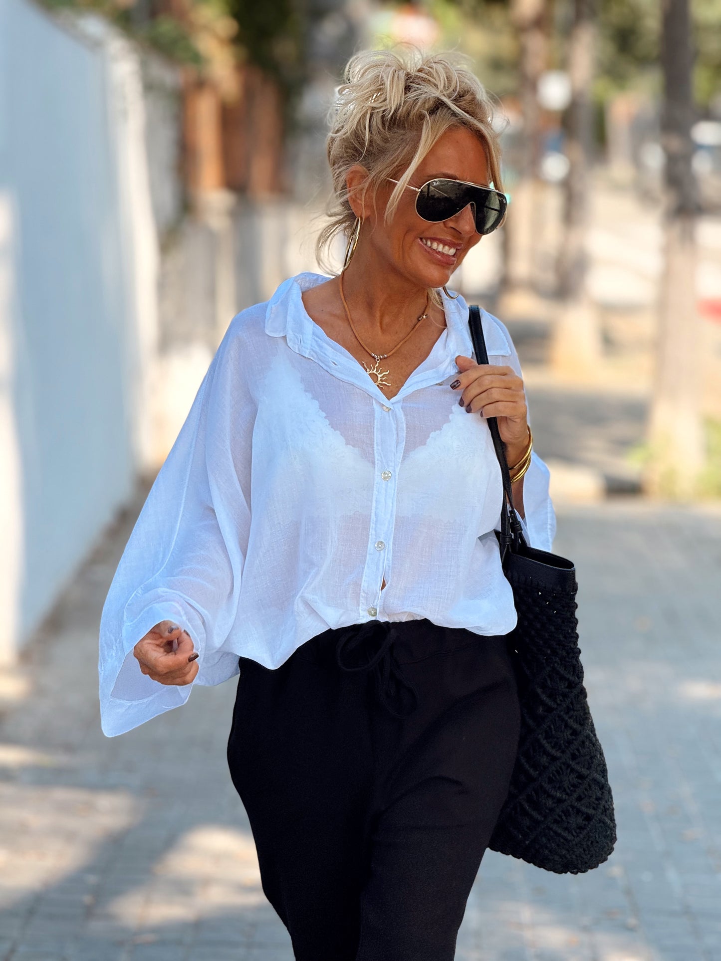 PANTALON CON CORDON BENJAMIN NEGRO