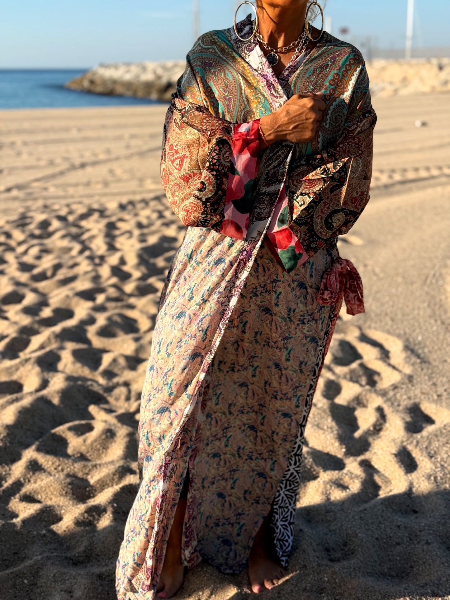 KIMONO ESTAMPADO MANGA 3/4 MULTICOLOR