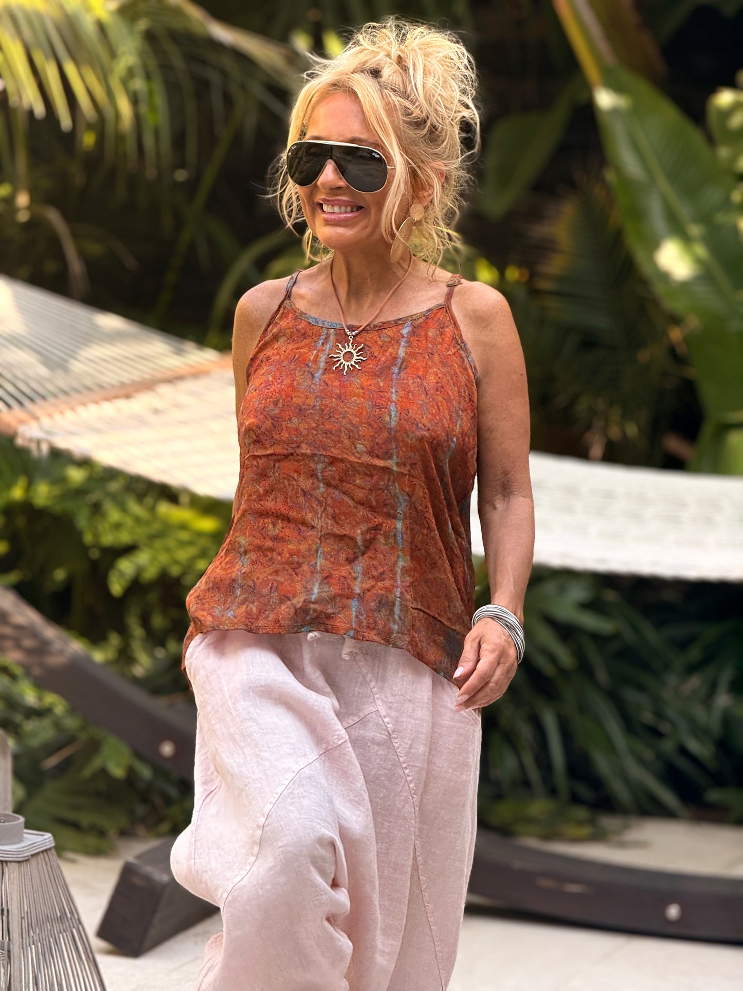TOP TIRANTES CREPE SEDA INDY MULTICOLOR