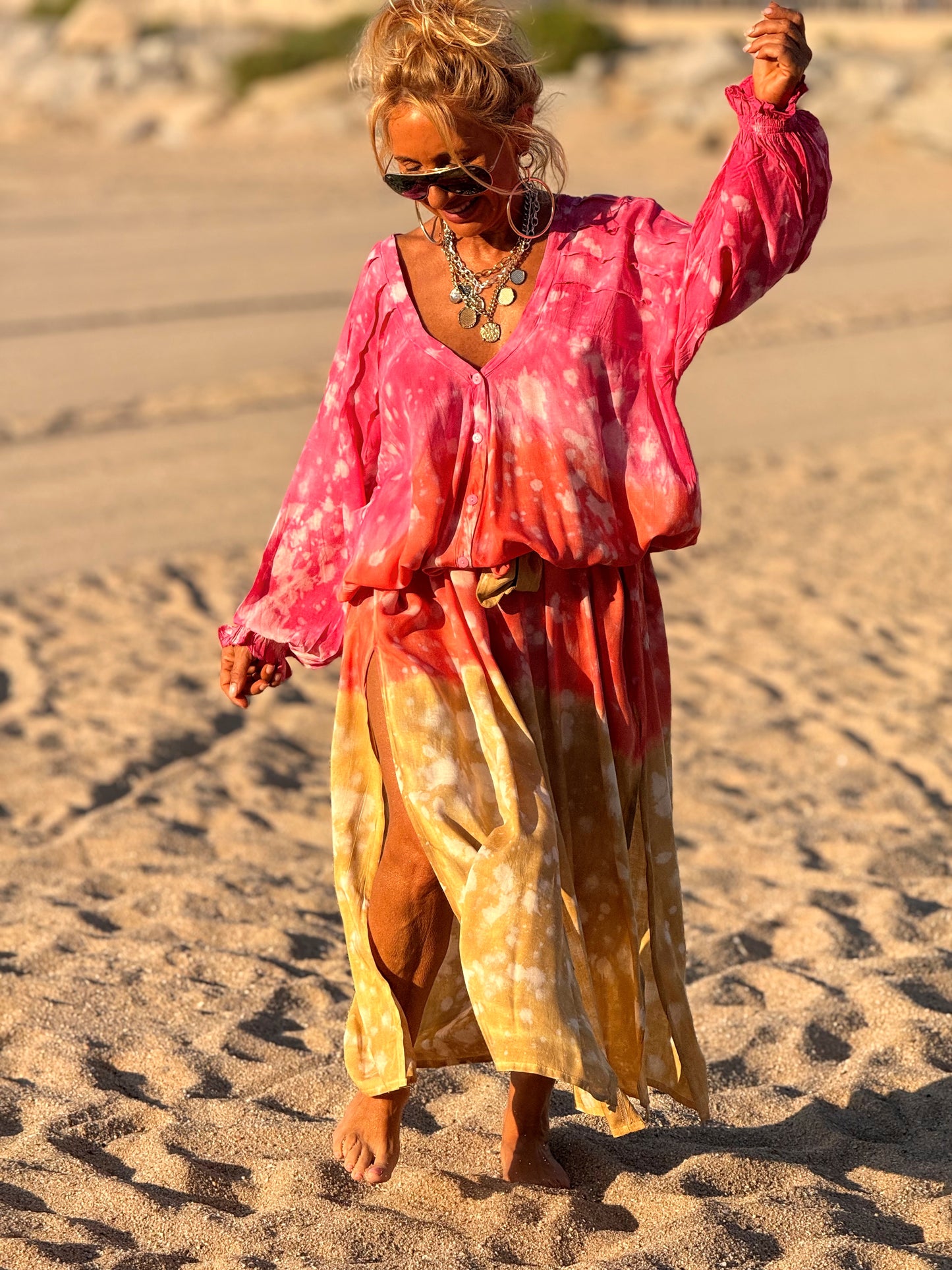 VESTIDO KAFTAN SUPER OVERSIZE MULTICOLOR