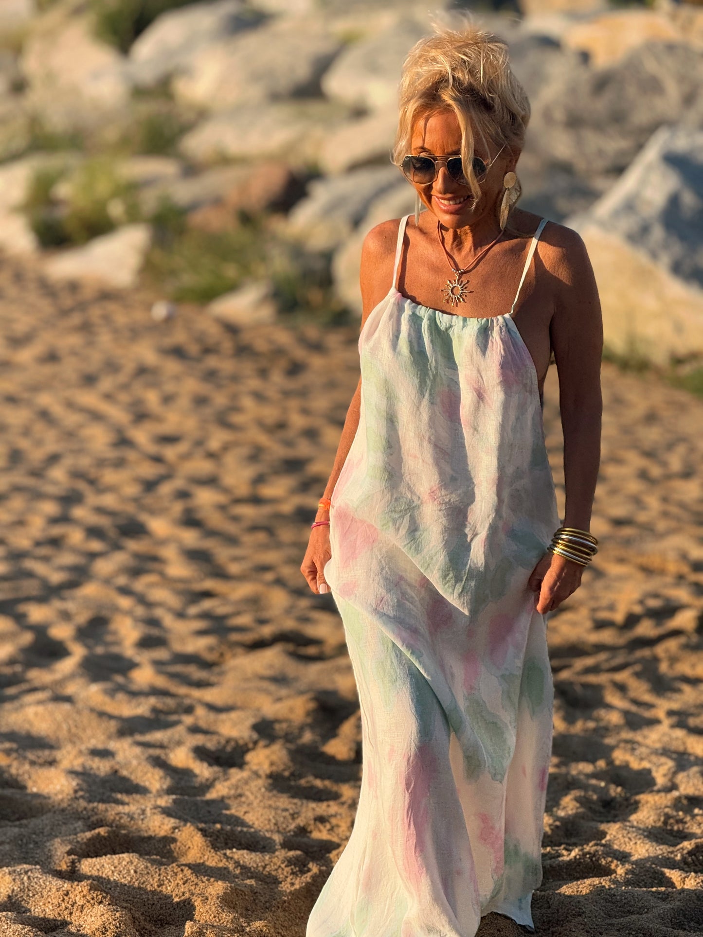 VESTIDO TYE&DYE MENTA-ROSA