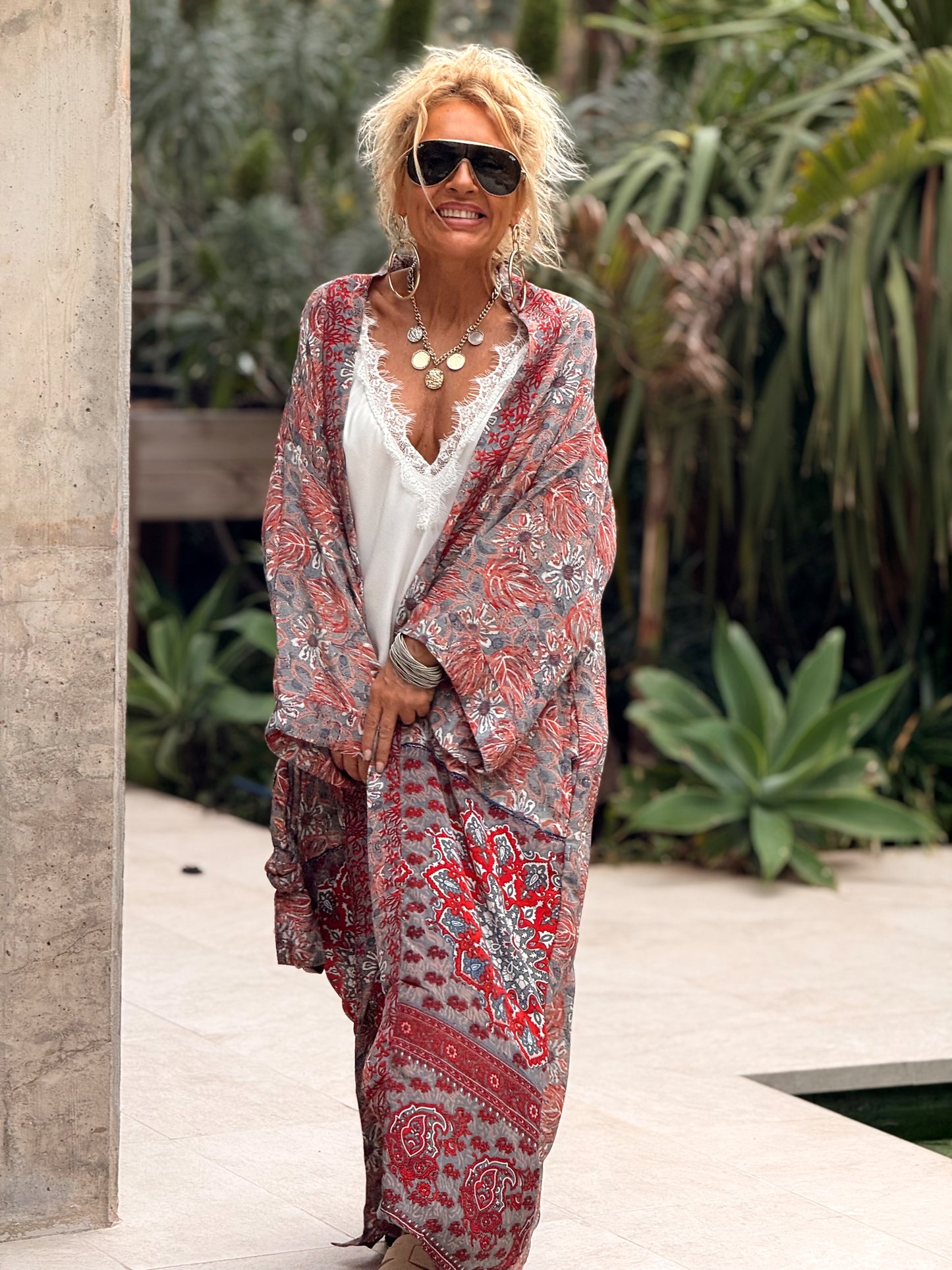 KIMONO ESTAMPADO MANGA 3/4 MULTICOLOR
