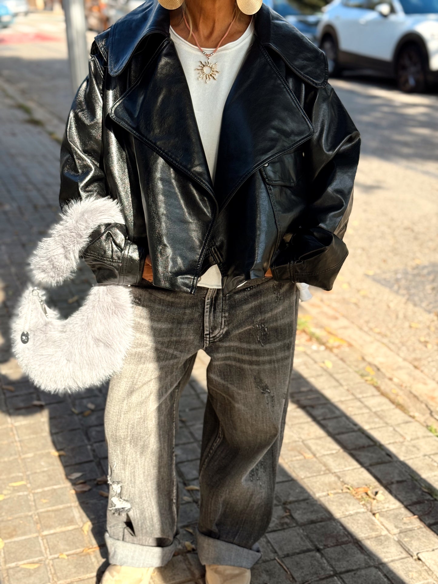 CAZADORA POLIPIEL NEGRO