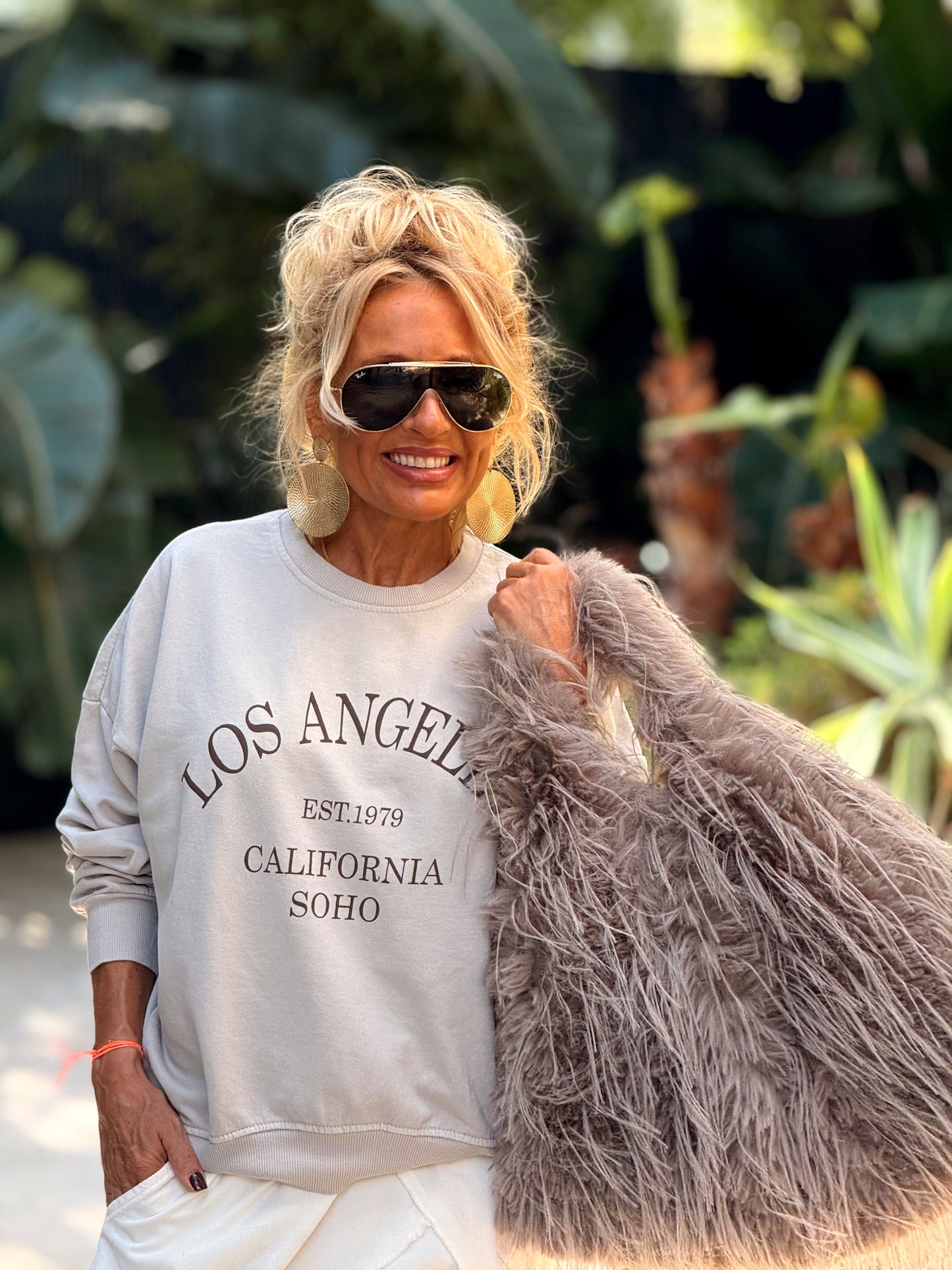 SUDADERA LOS ANGELES BEIGE