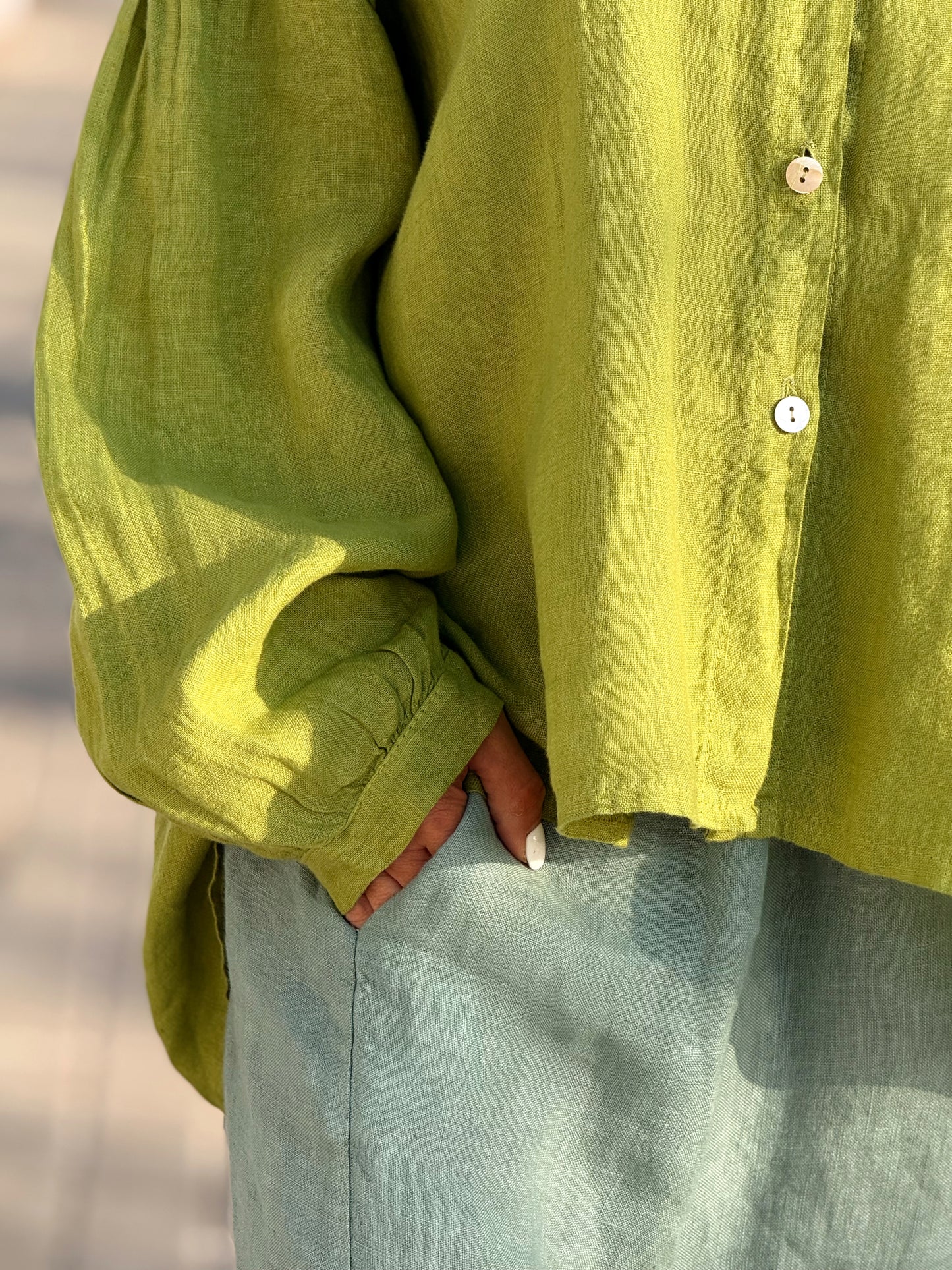 CAMISA OVERSIZE LINO LEA MULTICOLOR