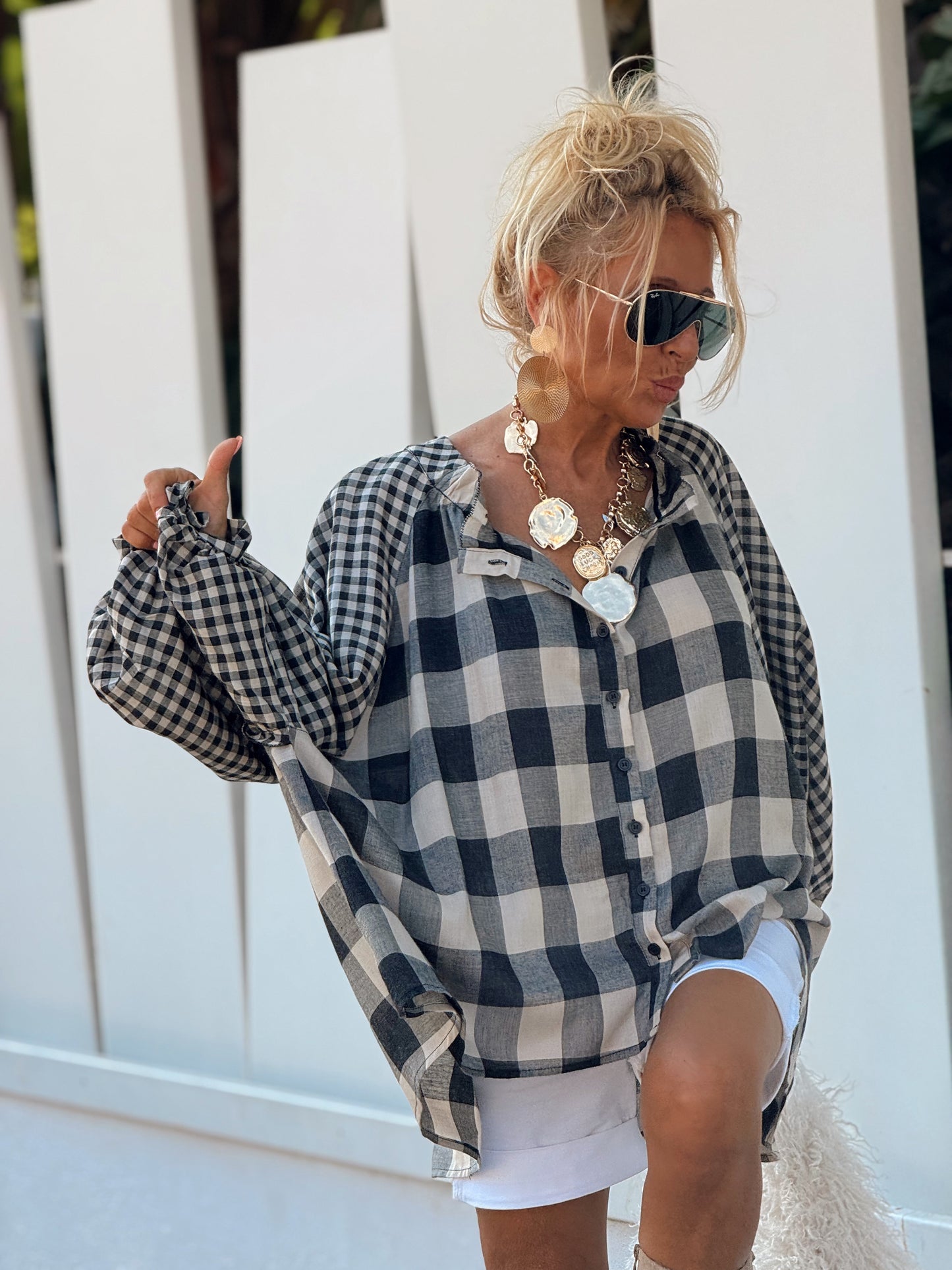 CAMISA OVERSIZE DAVID CUADRADOS MULTICOLOR