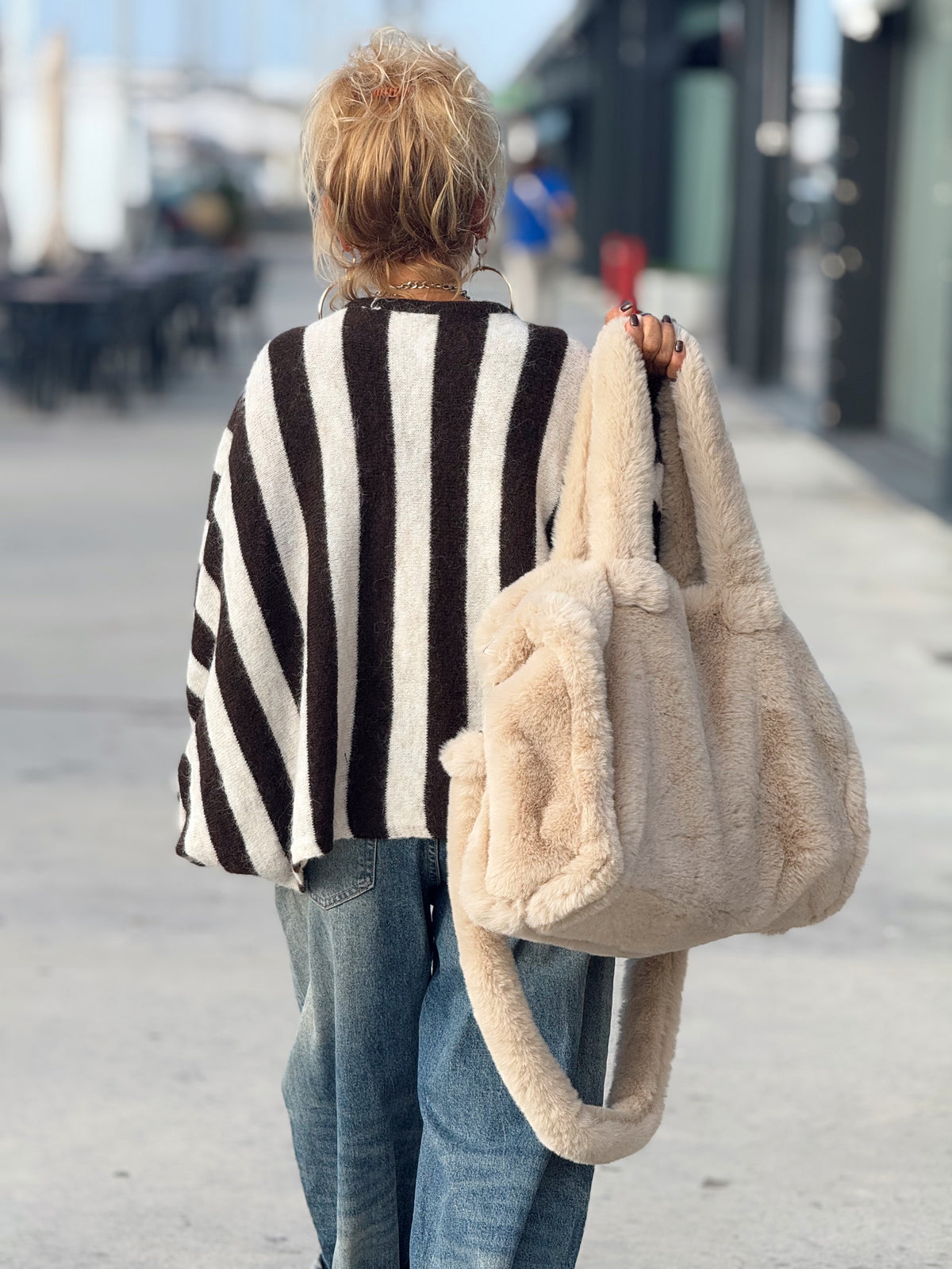 JERSEY OVERSIZE RAYAS MARRÓN