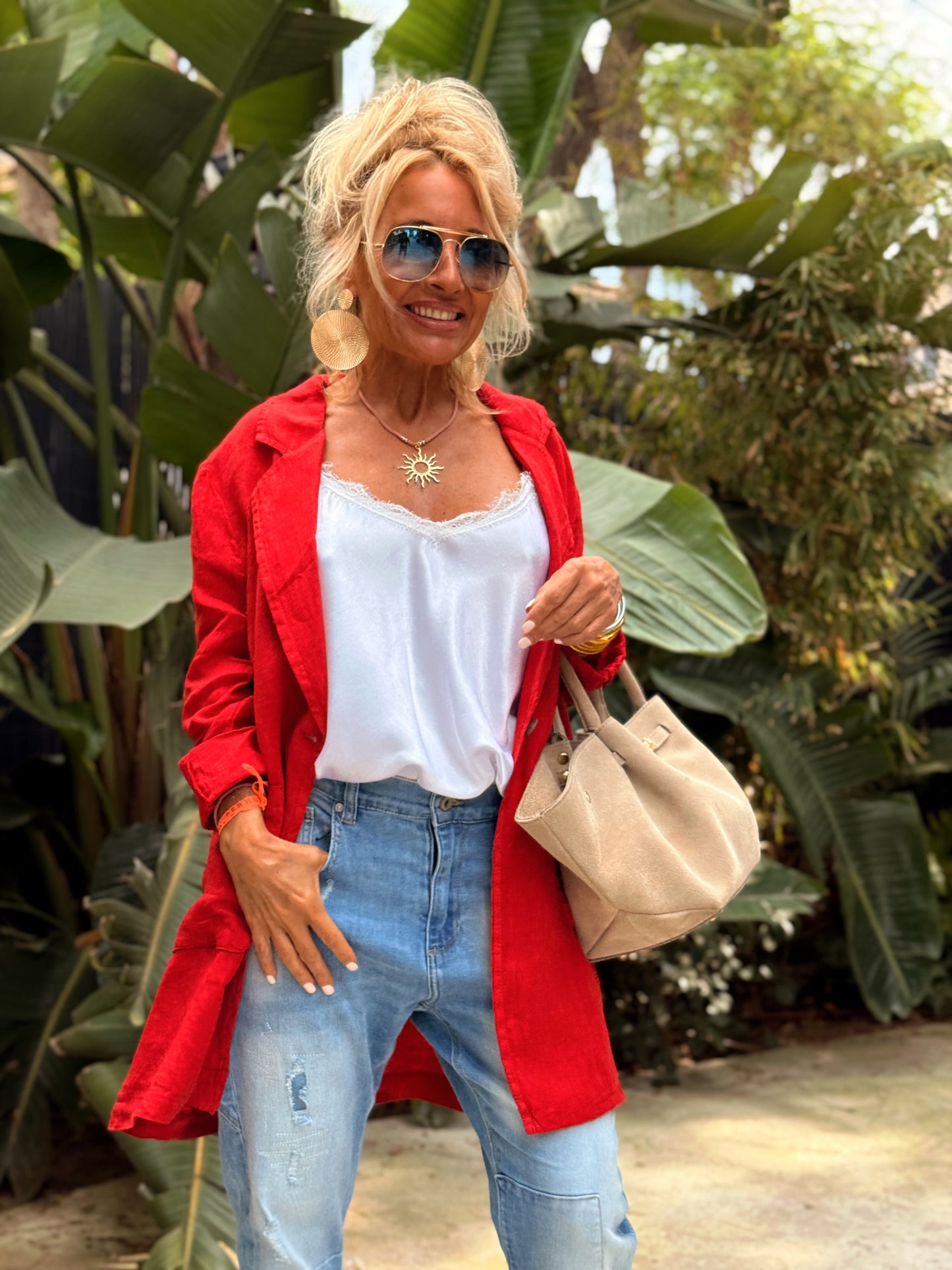 CHAQUETA LINO CHARLY FRESA