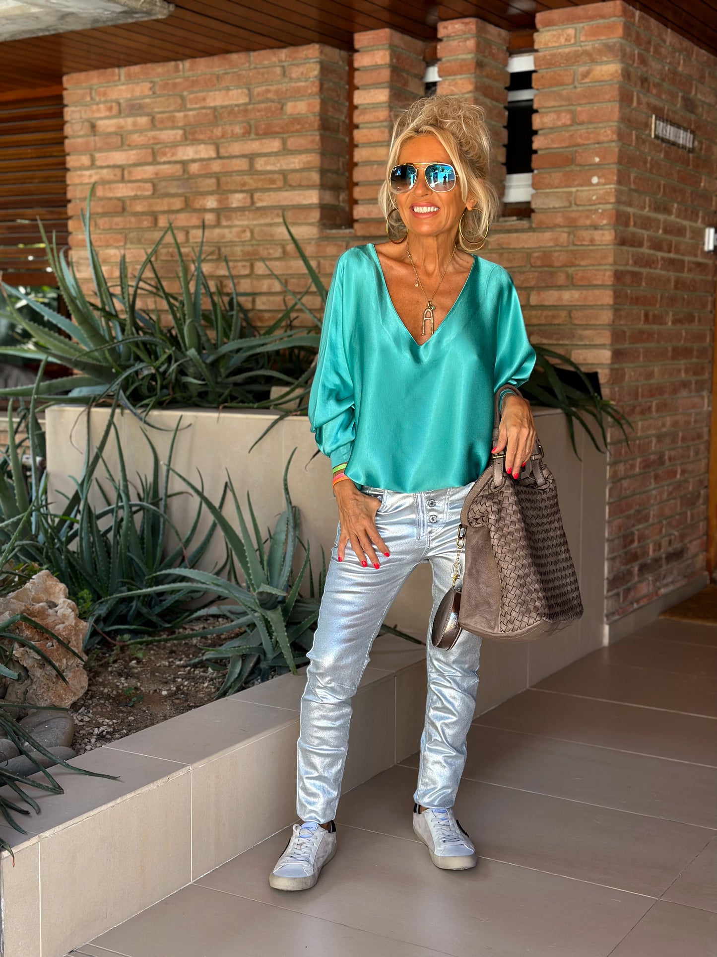 PANTALON GABY POLIPIEL PLATA