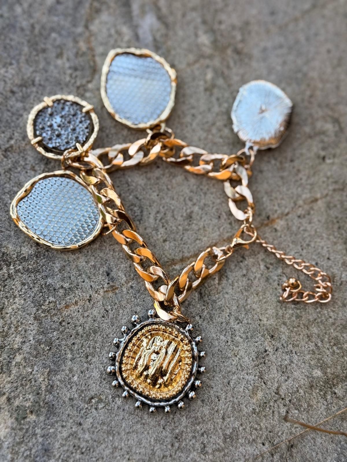 PULSERA RITA DORADO- PLATEADO