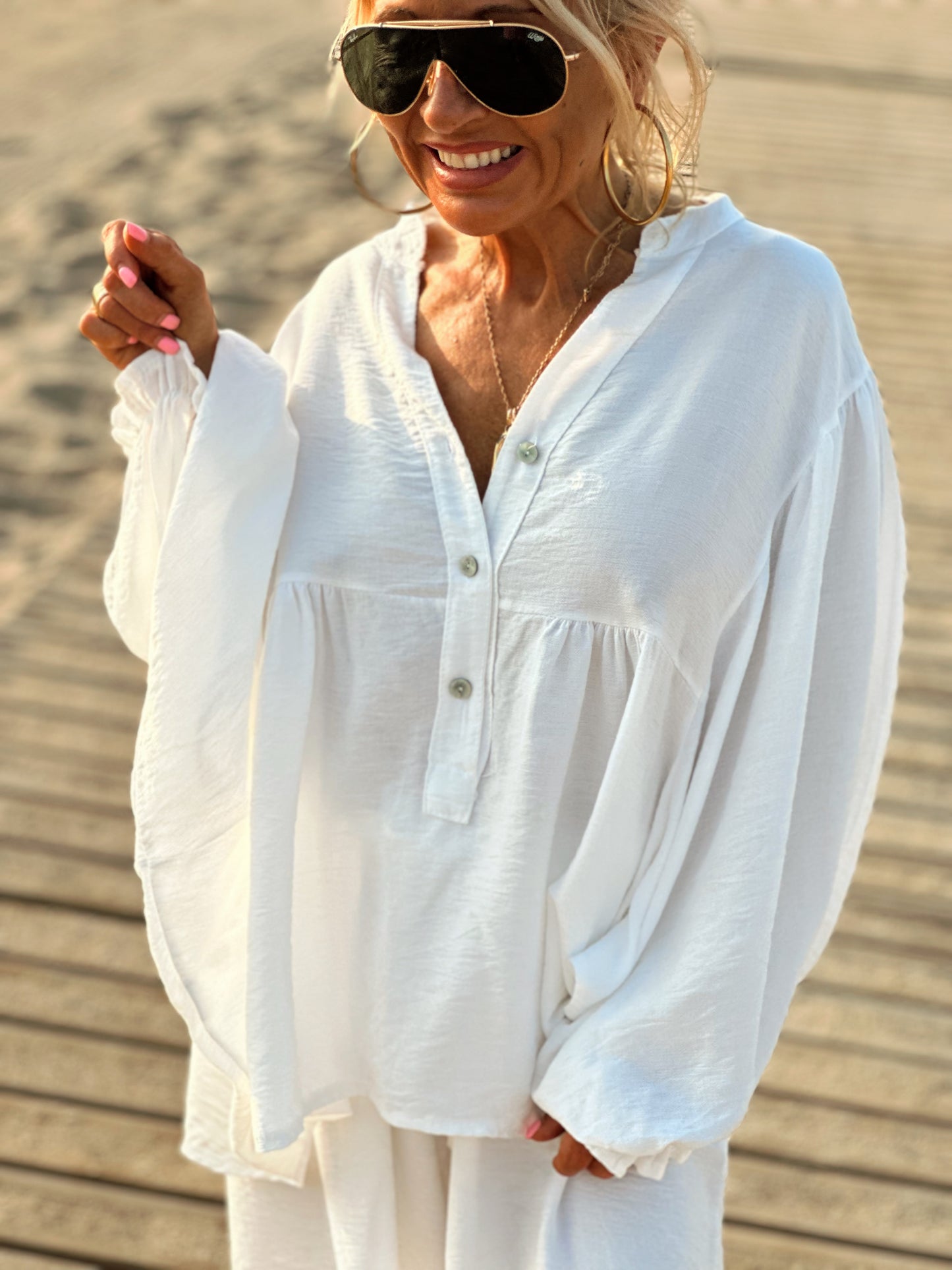 CONJUNTO OVERSIZE PANTALÓN-CAMISA NAËL BLANCO