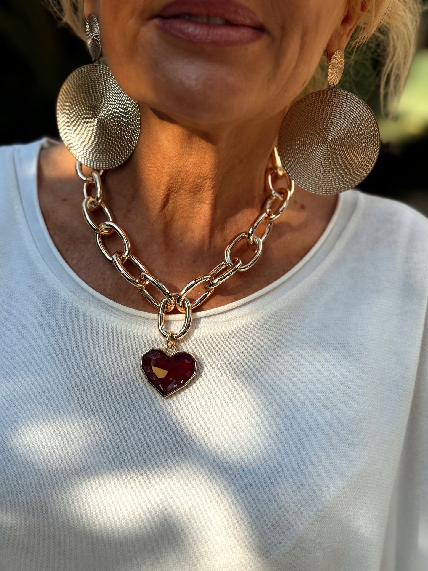 CADENA CON CORAZON MULTICOLOR