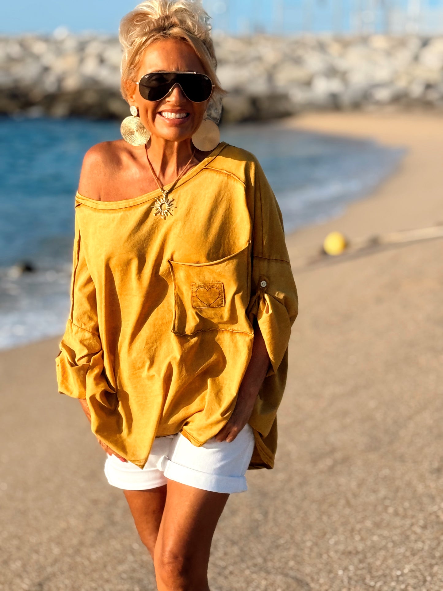 CAMISETA OVERSIZE L’AMORE E BELLA MULTICOLOR