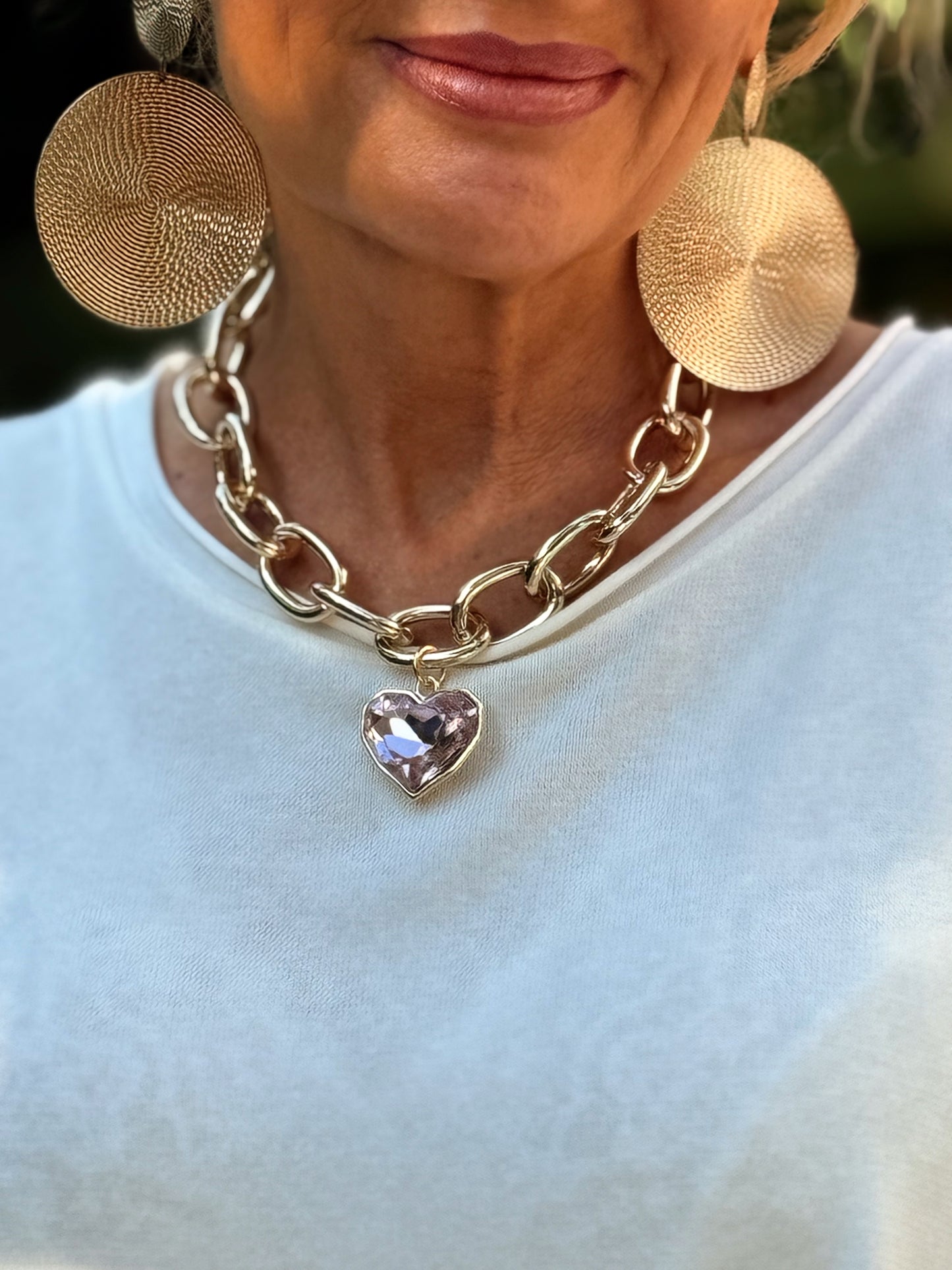 CADENA CON CORAZON MULTICOLOR