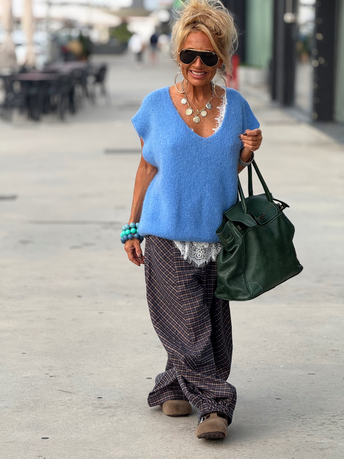 PANTALON CUADROS LEA MULTICOLOR